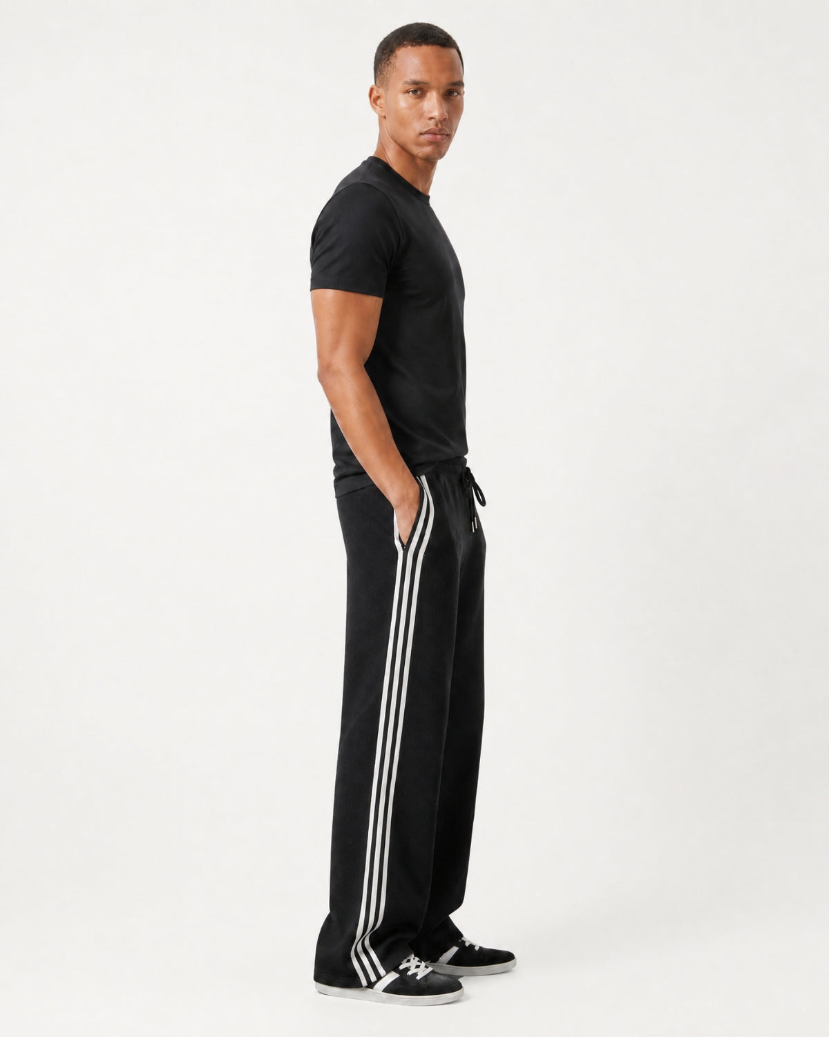 Boston Cashmere Wool Jacquard Straight Pants