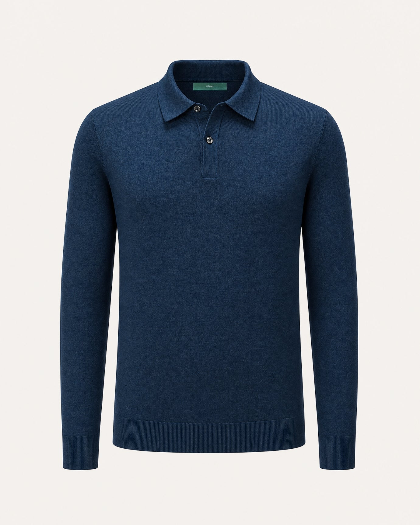 Worsted Merino Wool Long-Sleeve Polo Sweater