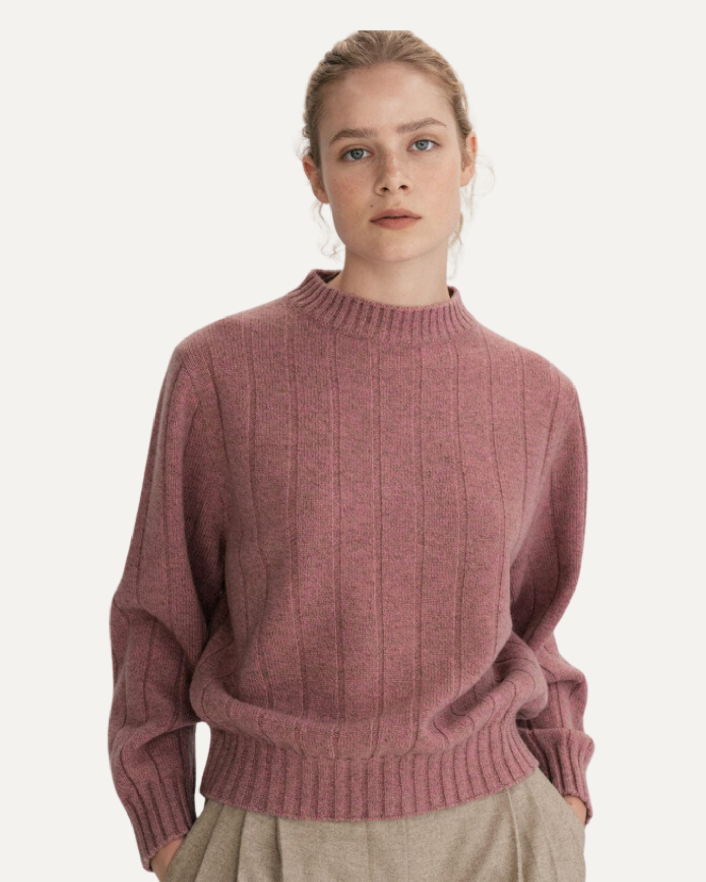 Olivia Cashmere Wool Sweater Rose Pink