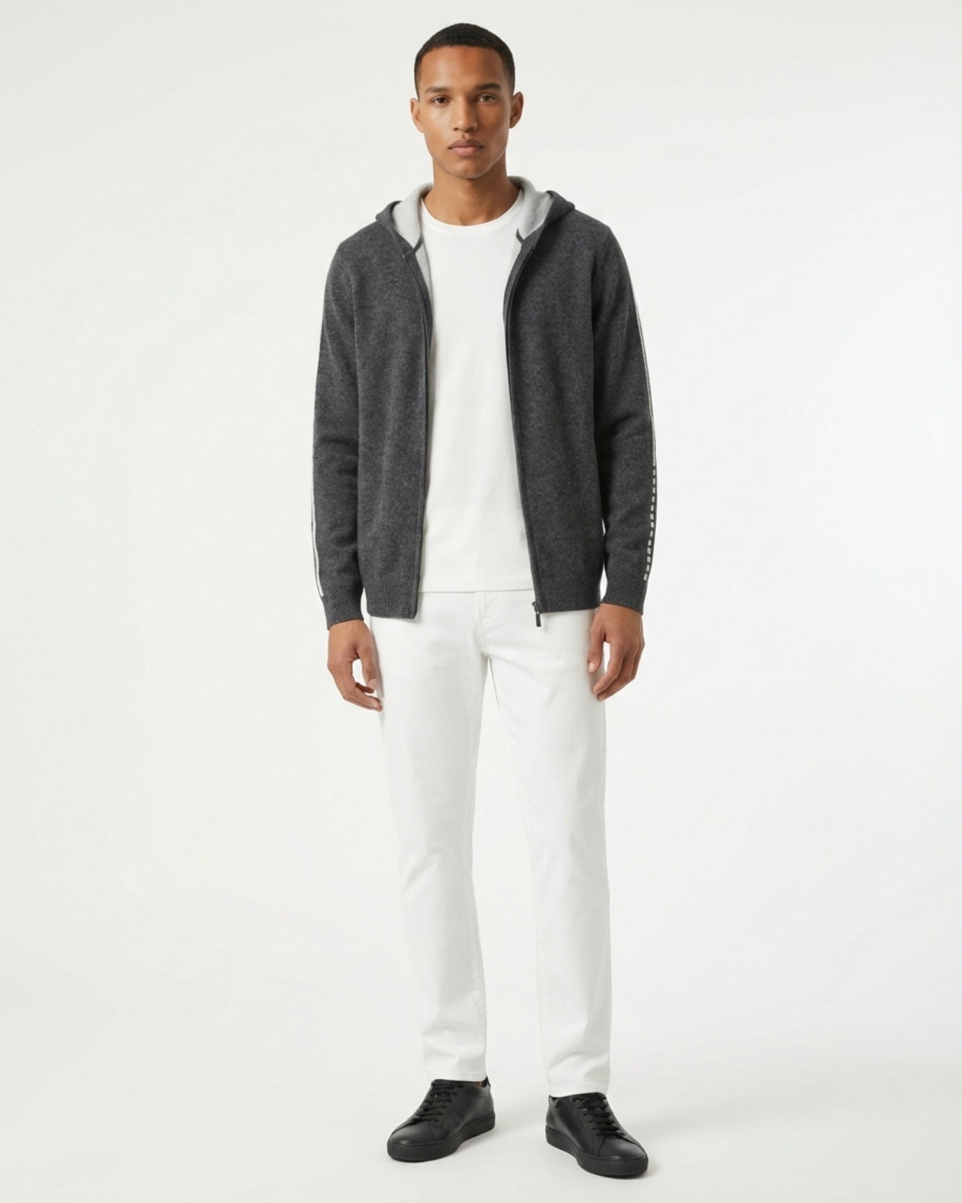 Cárdigan con cremallera y capucha de cachemira, edición limitada