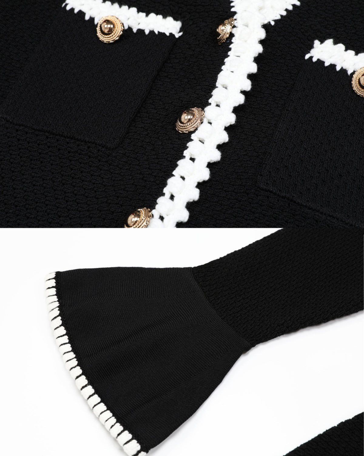 Georgina Long-Sleeve Cutout Ruffle Knit Dress