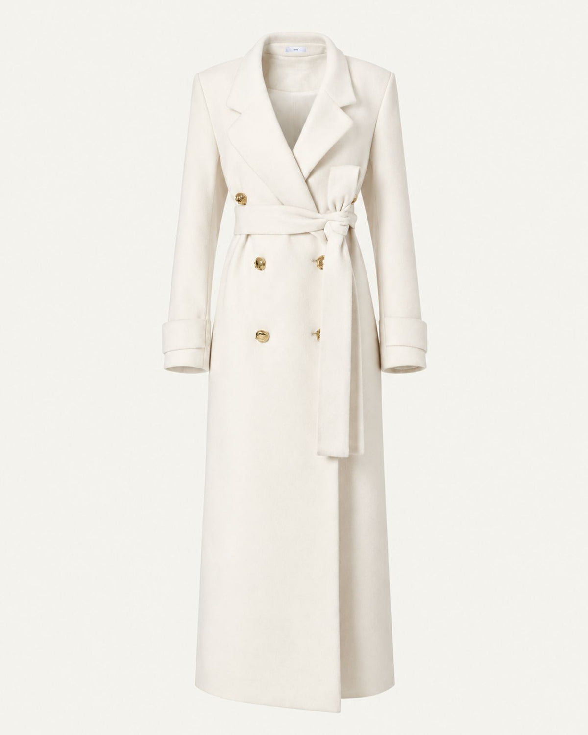 Jess Long Double-Breasted Belted Coat