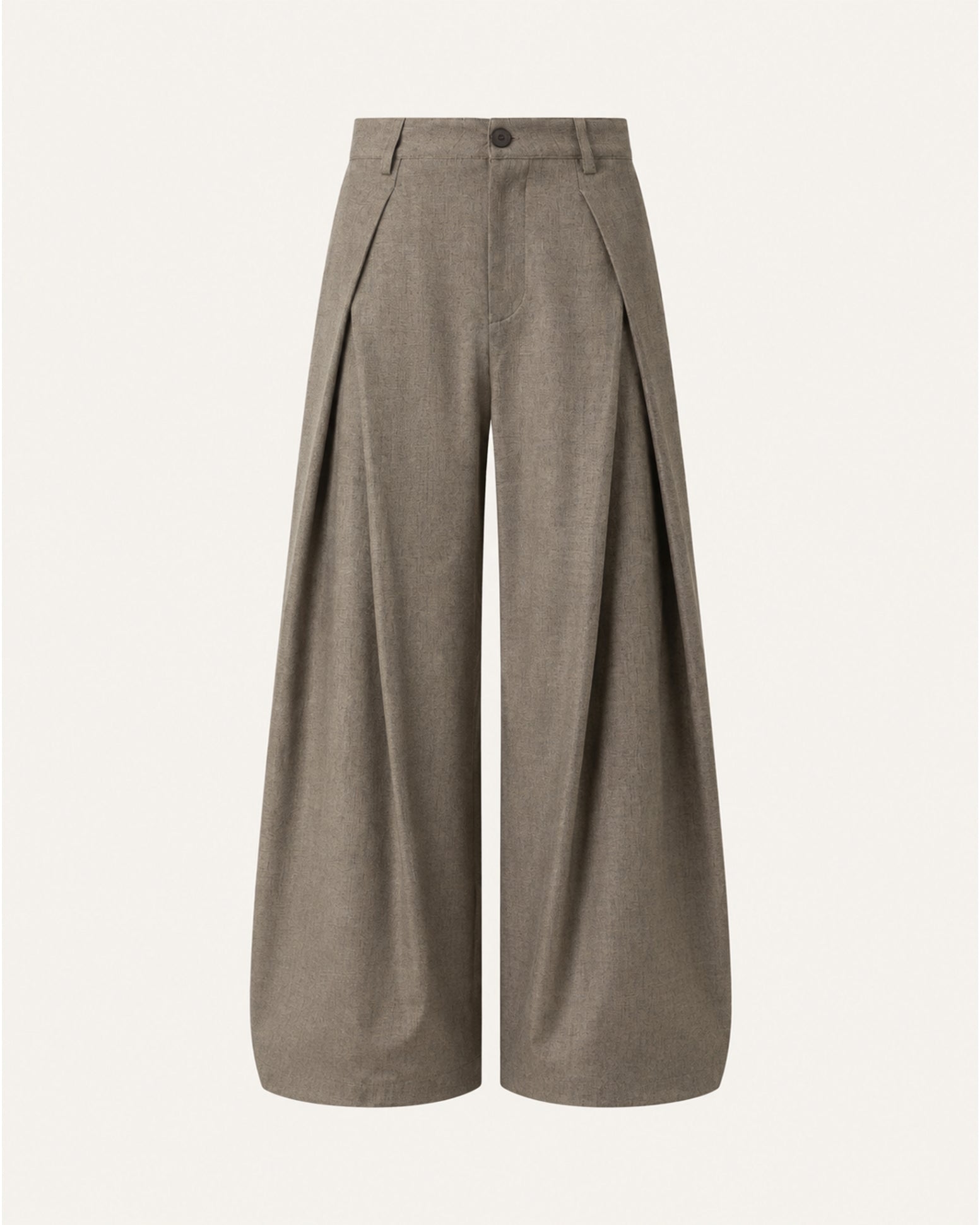 Pleated Drapey Trousers Textured Loose Straight Pants