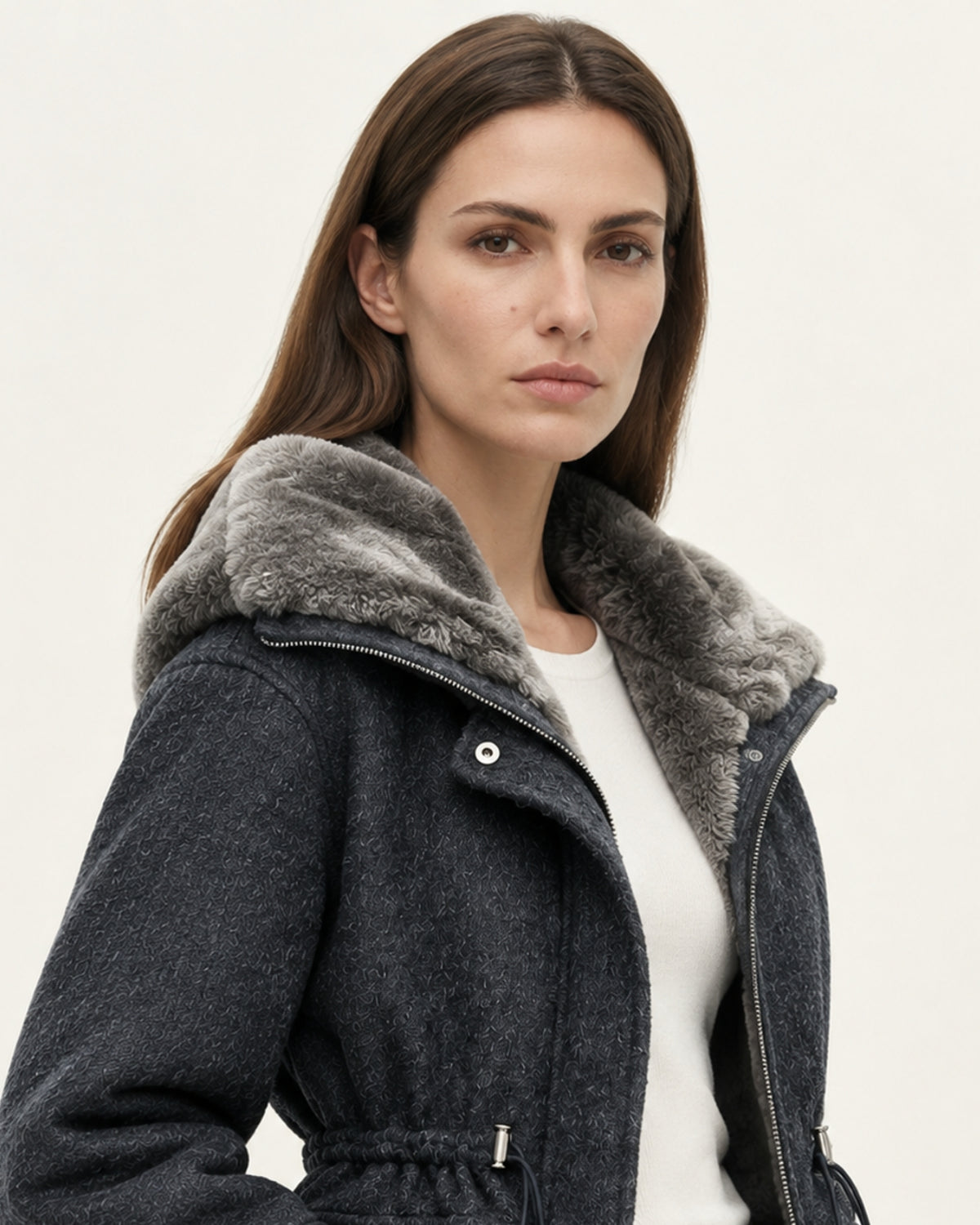 Rex Rabbit Fur Lined Leather Parka Jacket