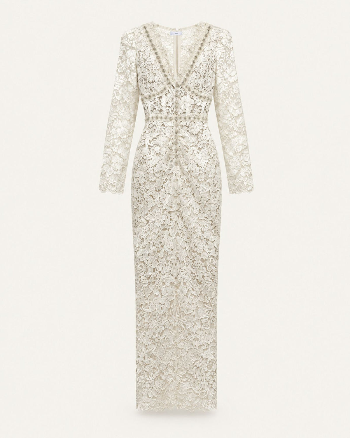 Zoey Tailored V-Neck Lace Evening Dress
