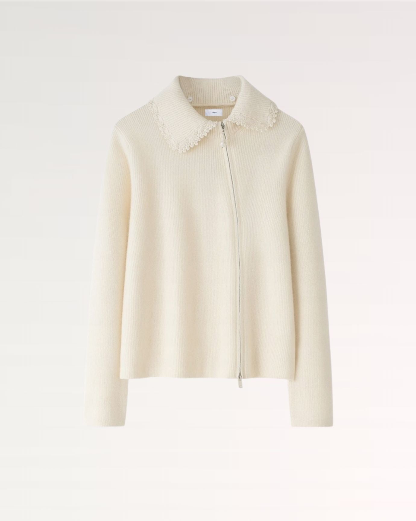 Cashmere Sweater Jacket Baroque Pearl White