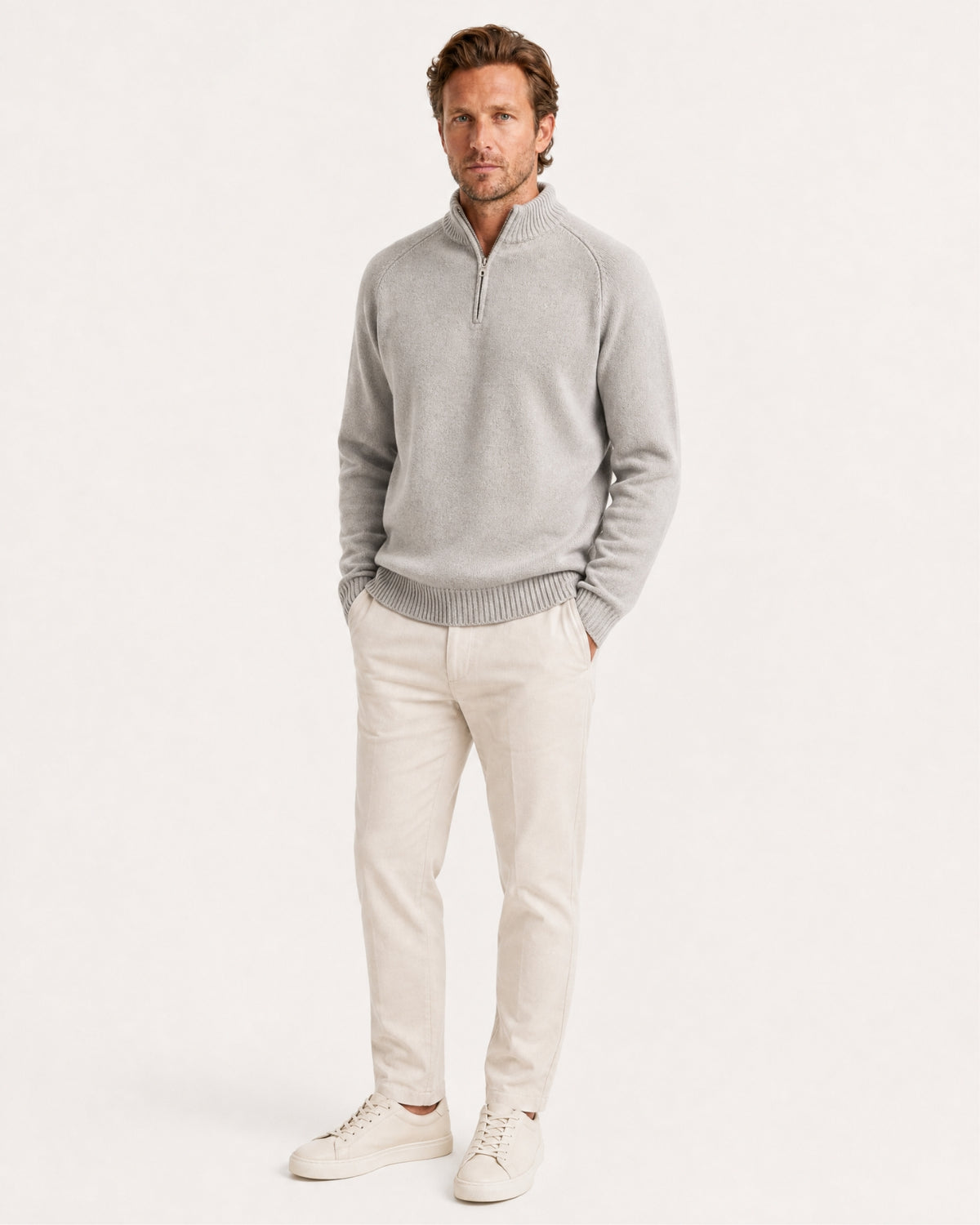 Alaska Heavyweight Cashmere Quarter-Zip Sweater