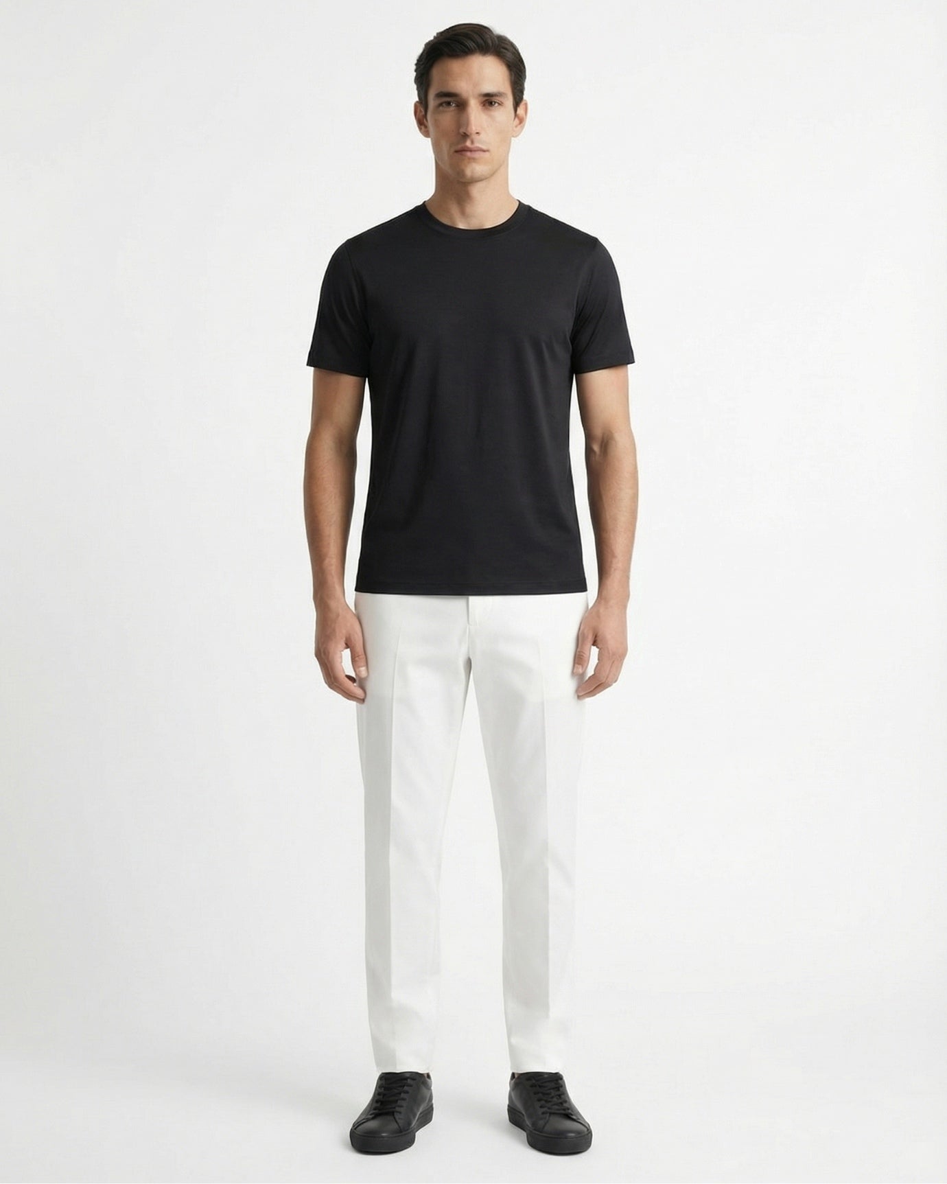 High End Mercerized Cotton Silky Black T-Shirt