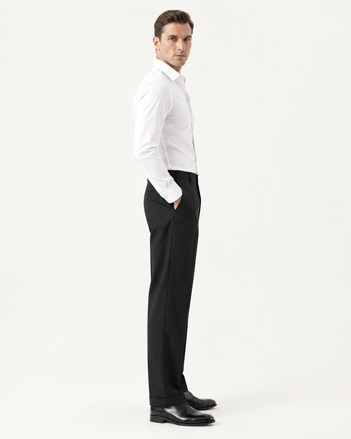 Wide-Leg Hollywood Waist Trousers