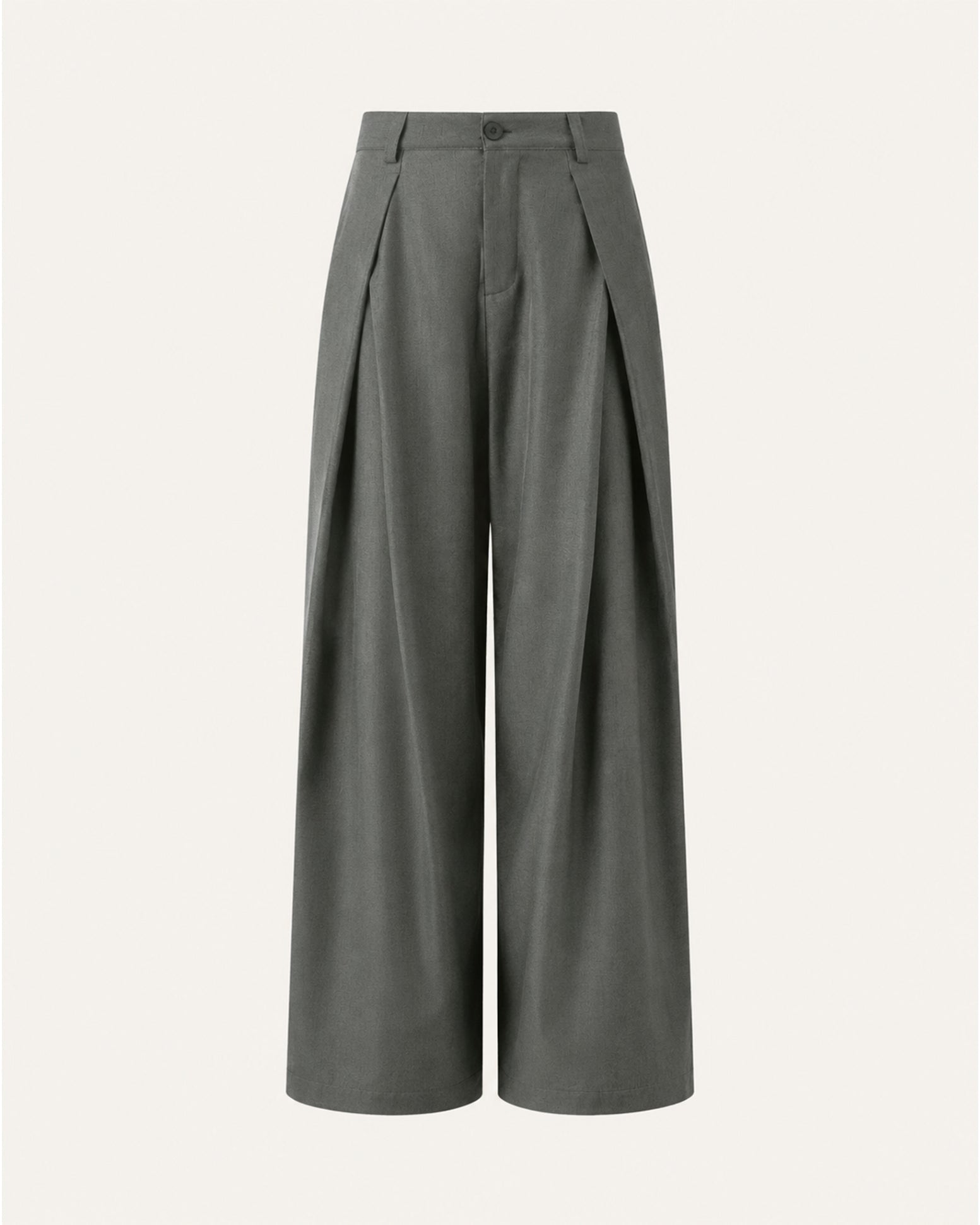 Pleated Drapey Trousers Textured Loose Straight Pants