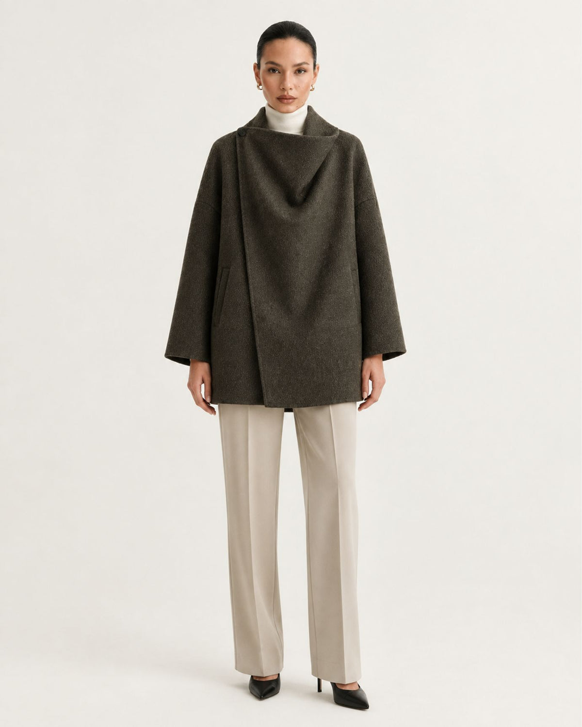 Divina Relaxed-Fit Double-Faced Yak Wool Overcoat Shawl