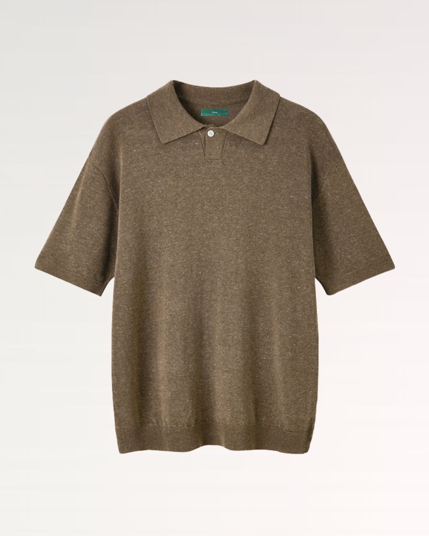 Portofino Linen Blend Polo Brown
