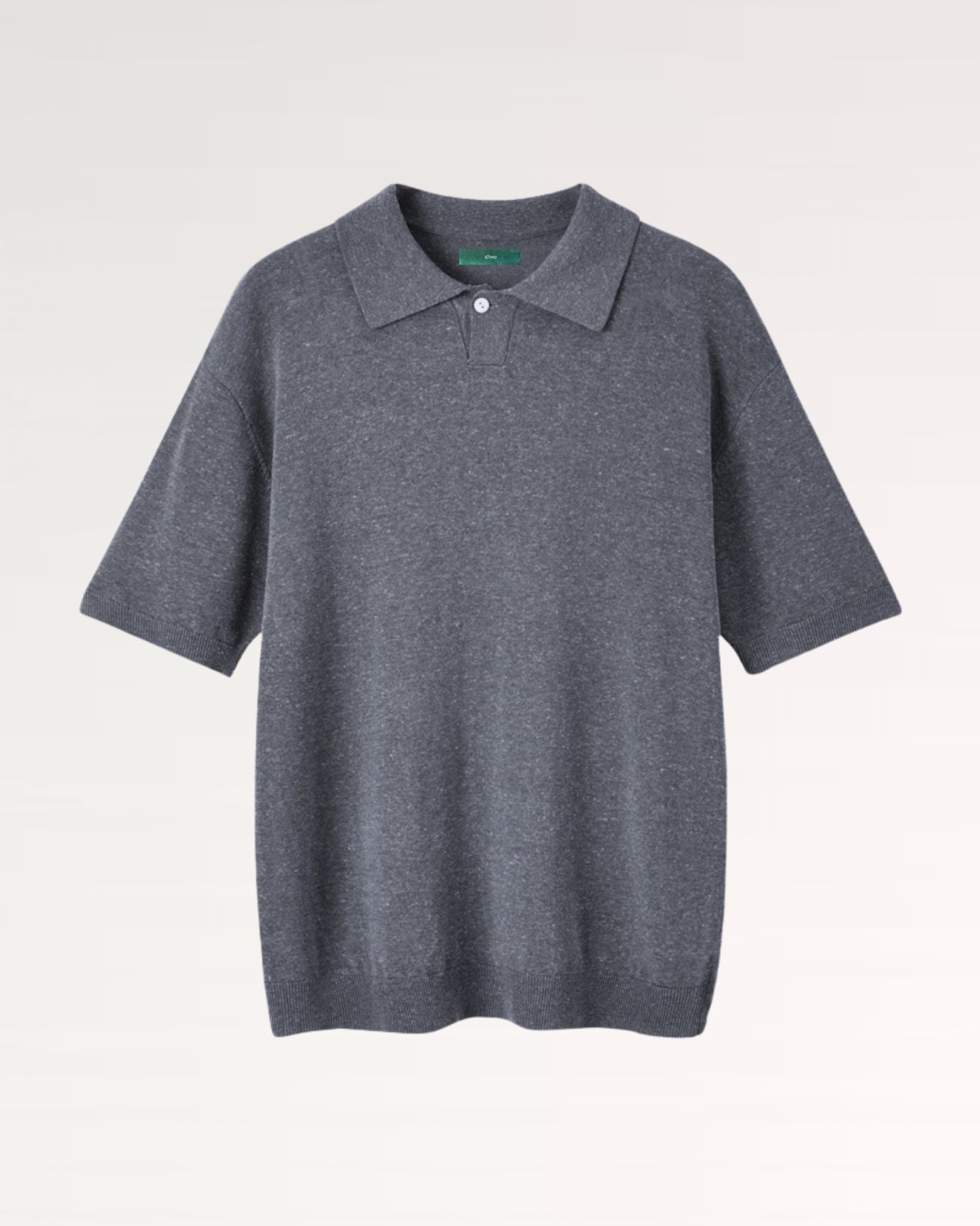 Portofino Linen Blend Polo Dark Grey