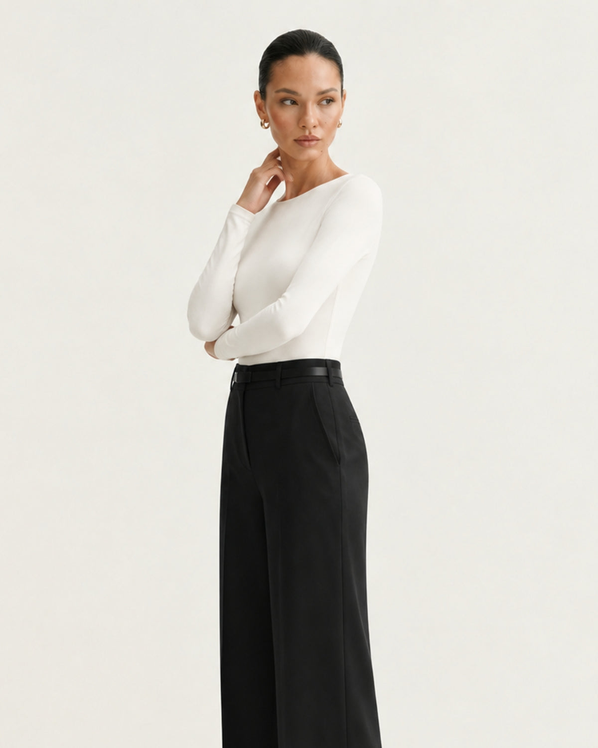 Rosy High-Waisted Straight Leg Trousers