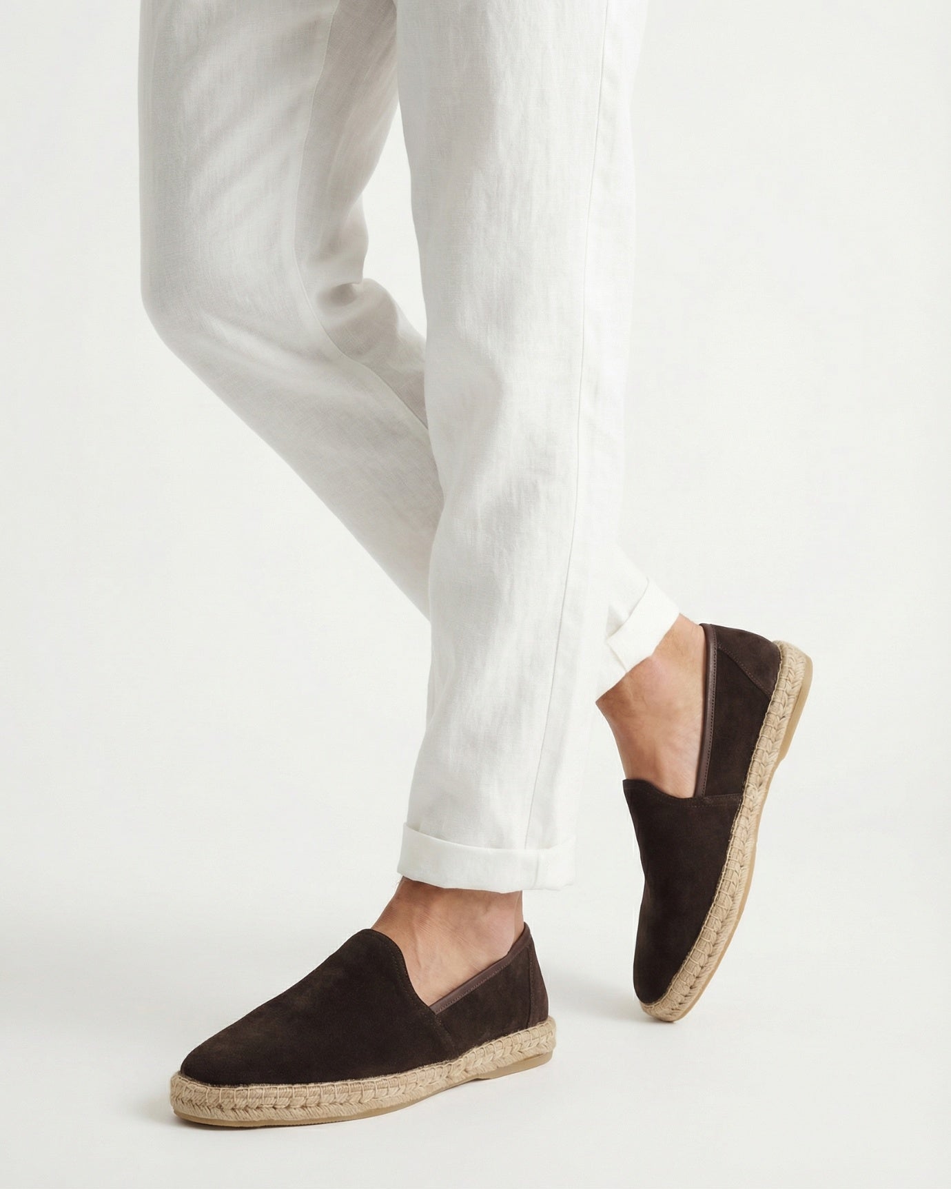 Mykonos Coffee Slip-On Suede Loafers Genuine Leather Casual Flats