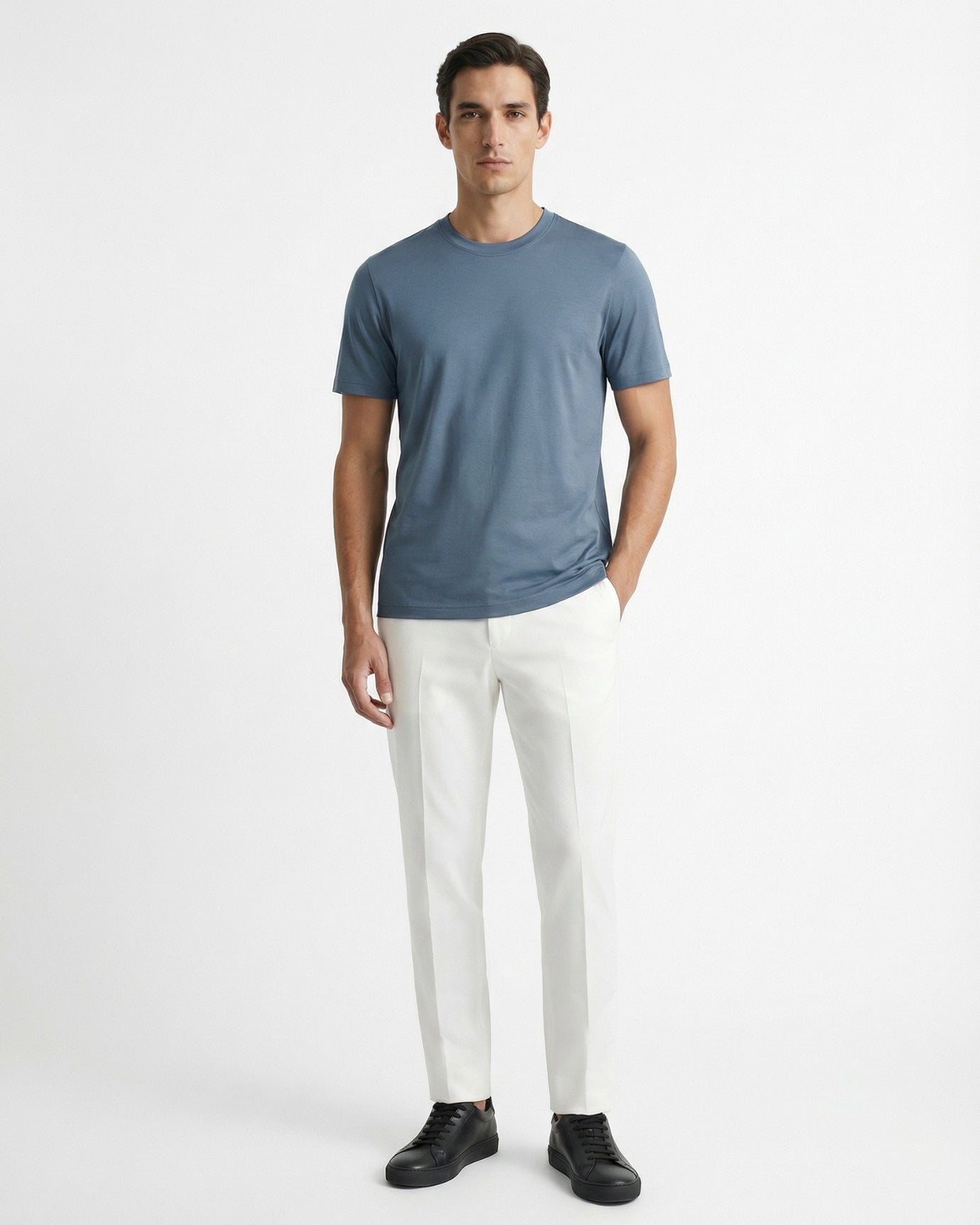 High End Mercerized Cotton Silky Dark Gray T-Shirt