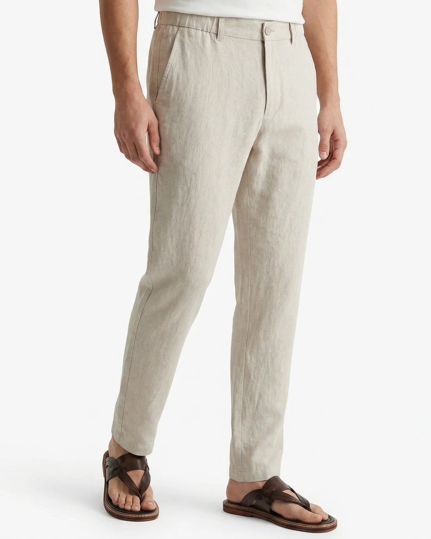 Marbella Linen Trousers – Elastic Waist Relaxed Fit