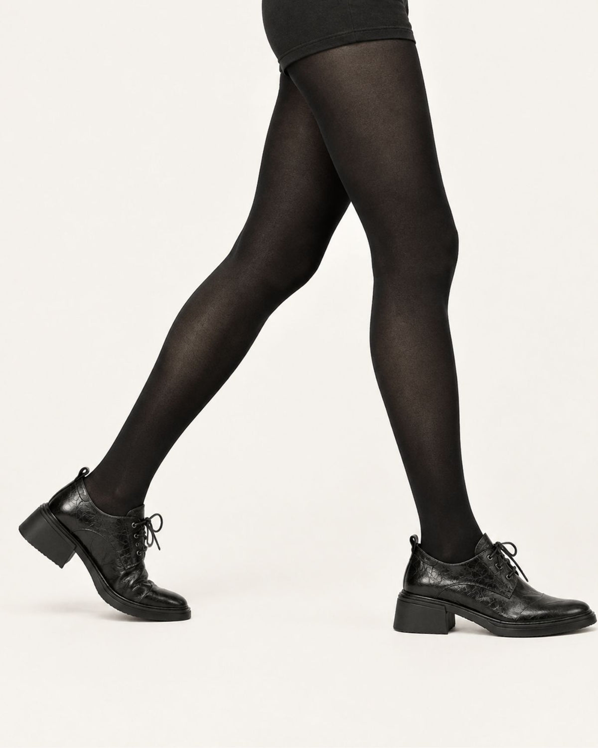 Genuine Leather Lace-Up Block Heel Oxfords