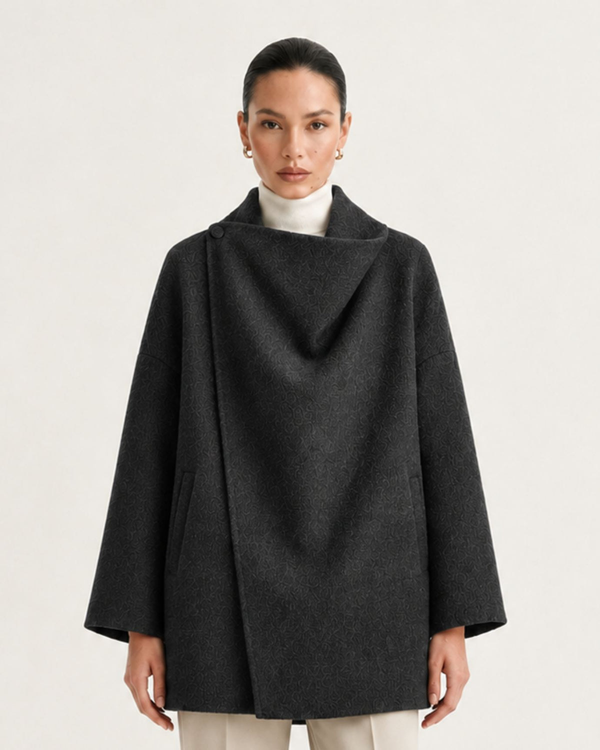 Divina Relaxed-Fit Double-Faced Yak Wool Overcoat Shawl