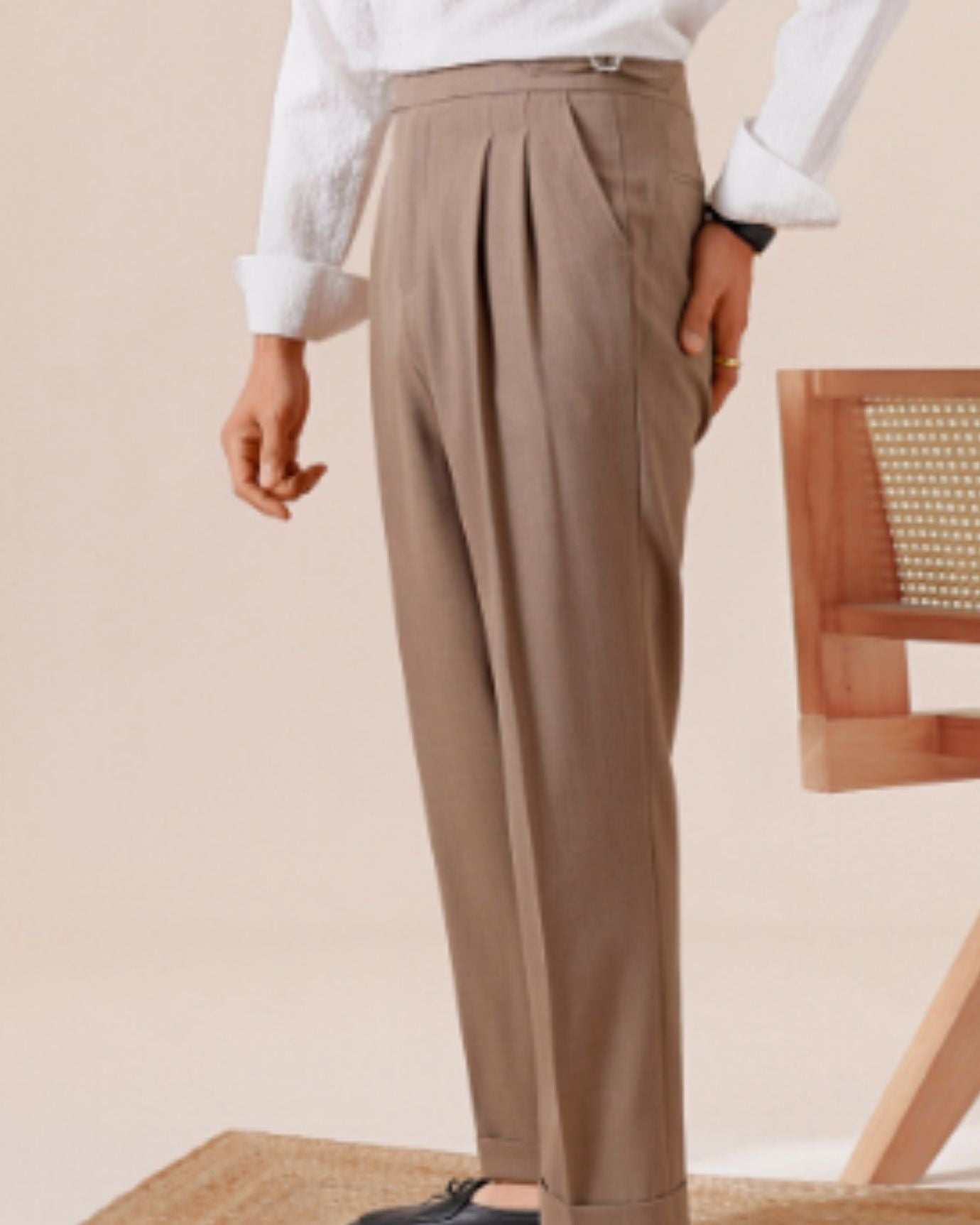 Marbella Trousers Double Pleat Naples Camel