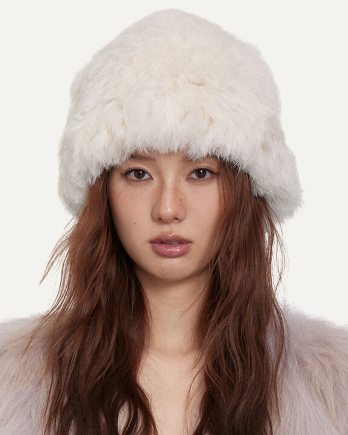 Rabbit Fur Designer Hat White