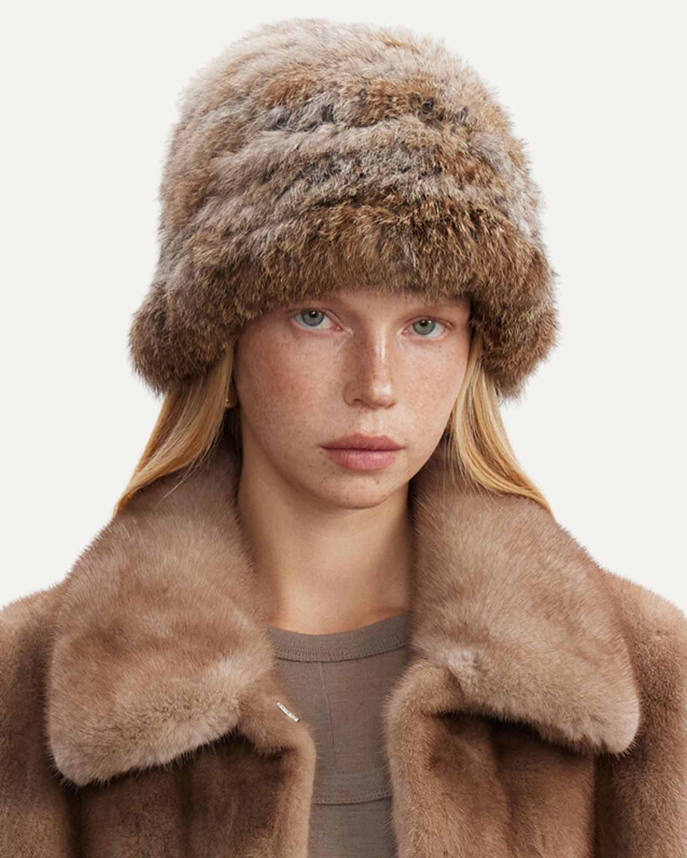 Rabbit Fur Designer Hat Amber