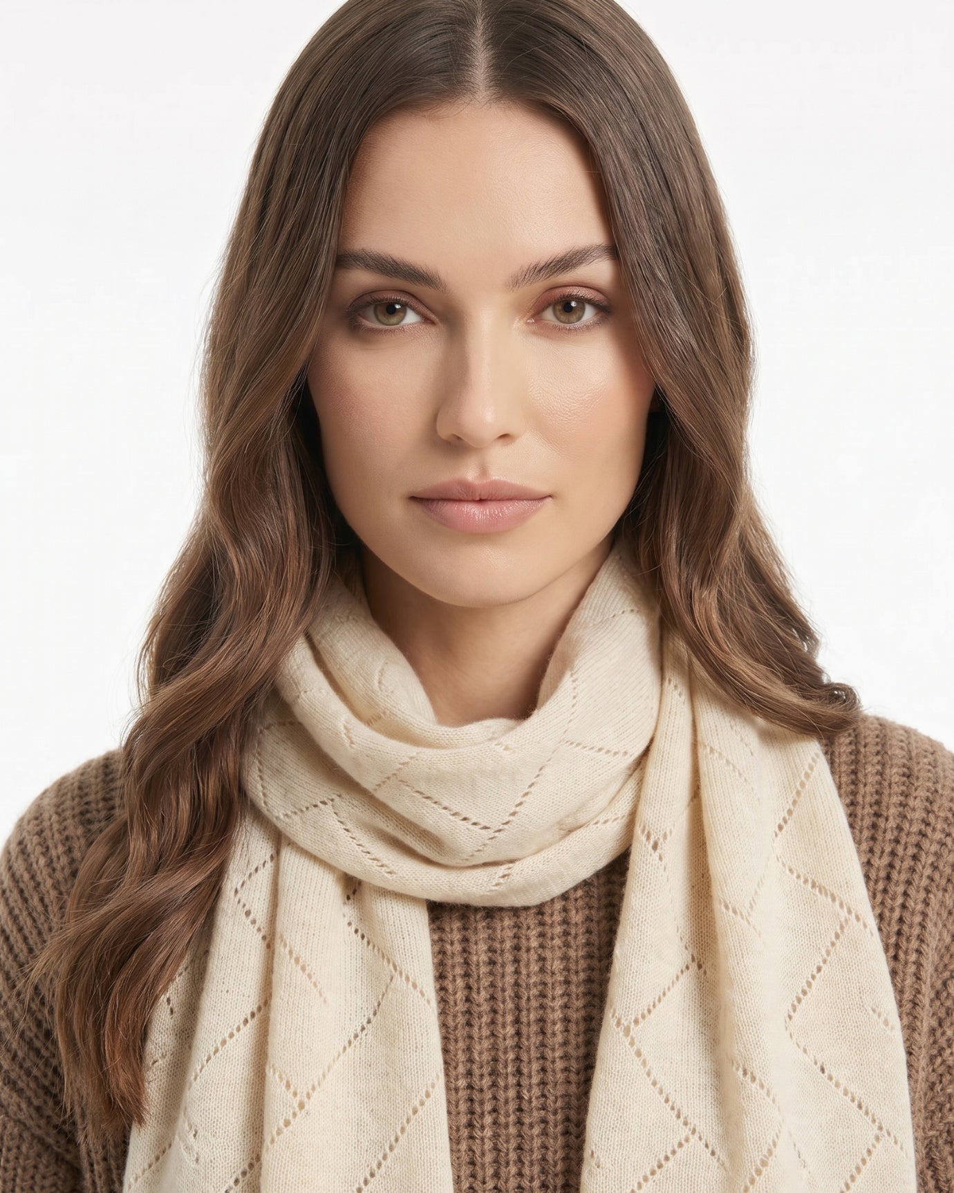 Pure Cashmere Herringbone Scarf