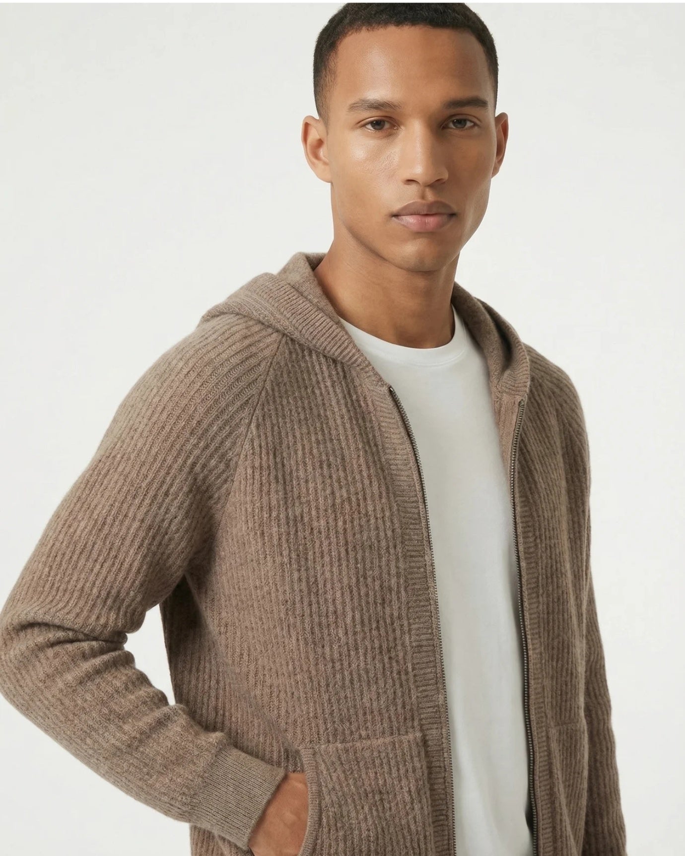 Thickened Wool Hooded Cardigan Zipper