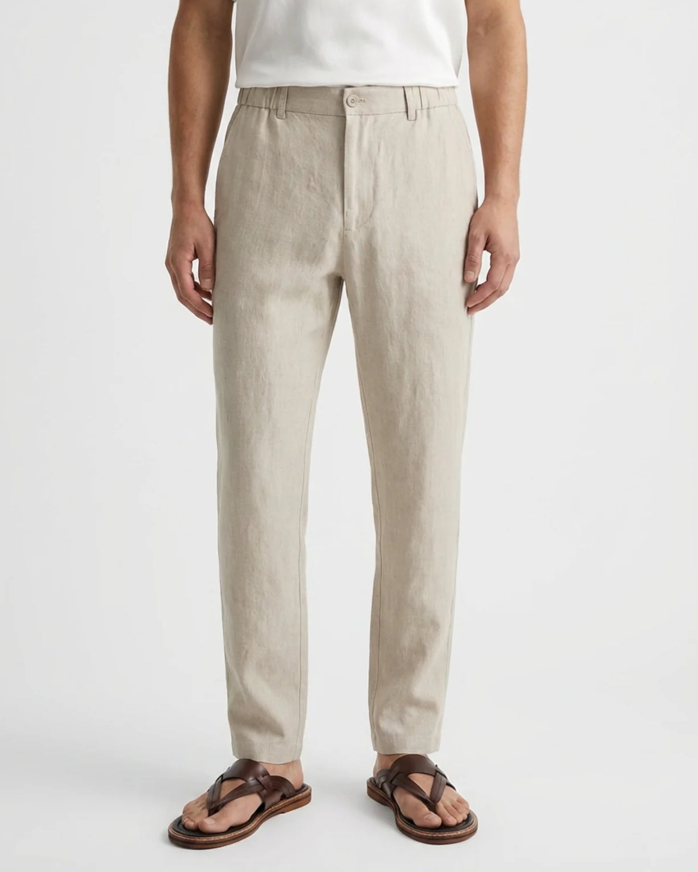 Marbella Linen Trousers – Elastic Waist Relaxed Fit