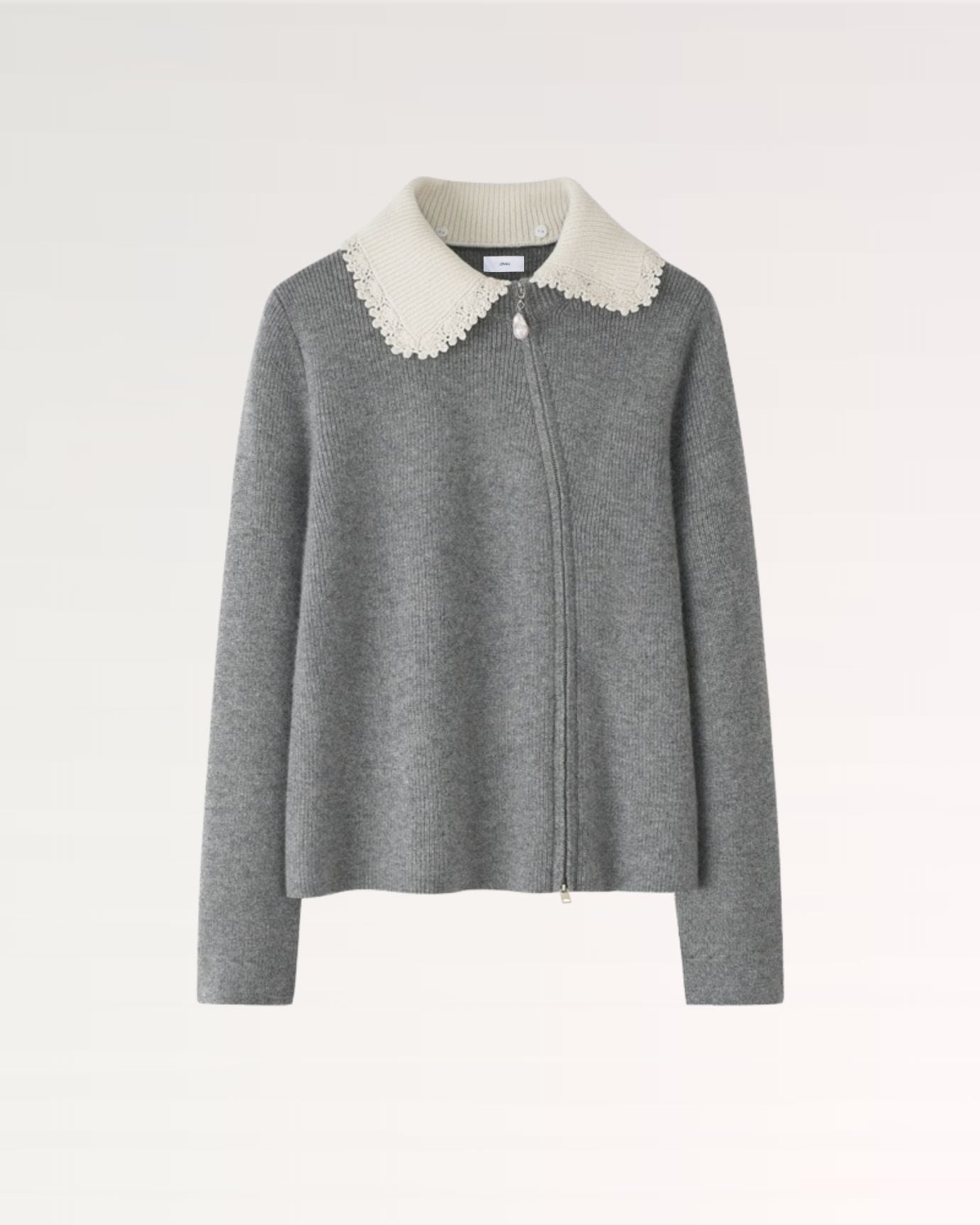 Cashmere Sweater Jacket Baroque Pearl Grey