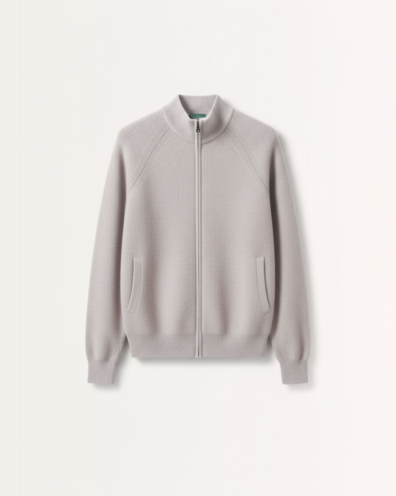 Fine Cashmere Thick Jacket Cardigan with Perforated Knit