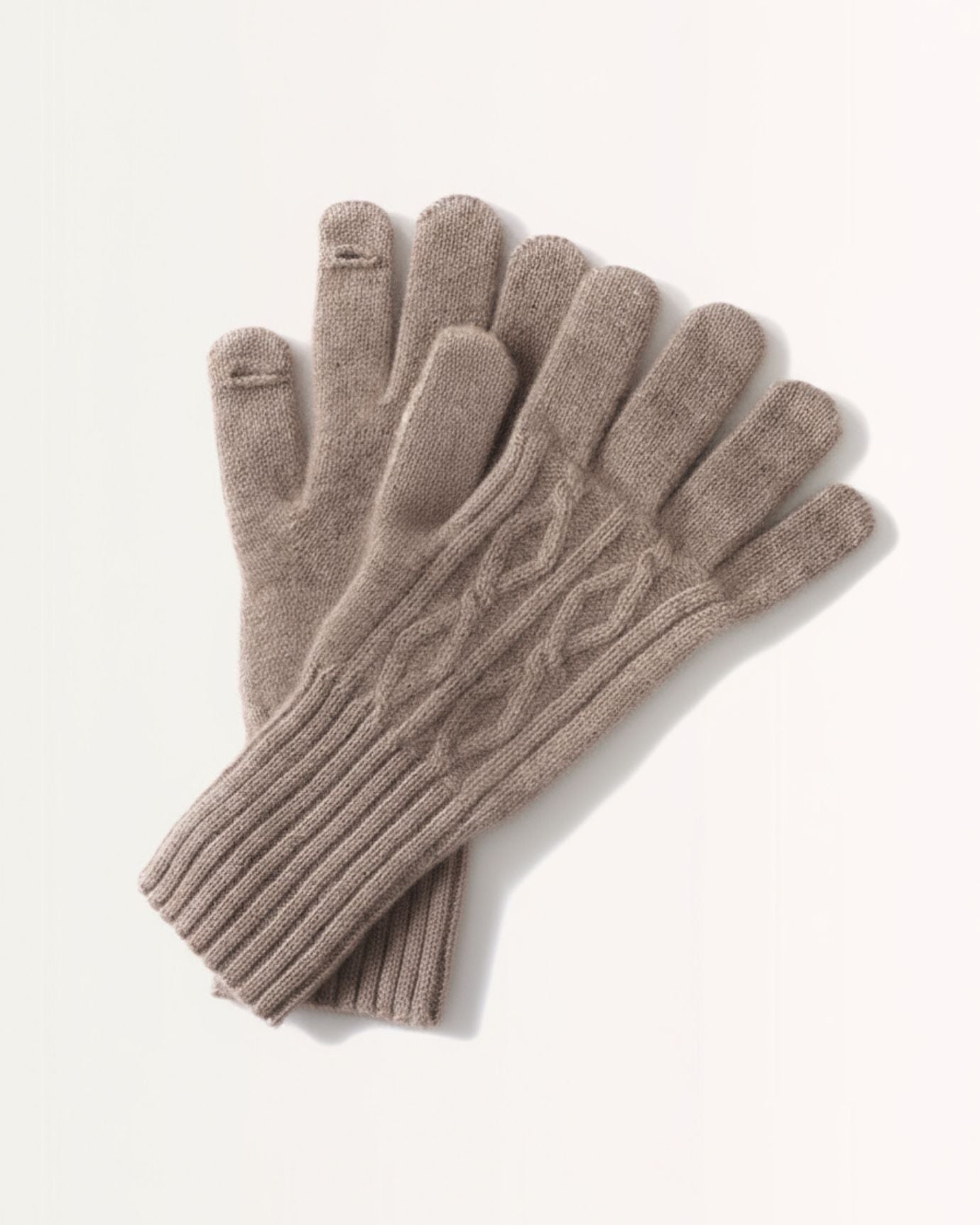 Cashmere Thick Gloves Windproof, Purple Camel / One Size