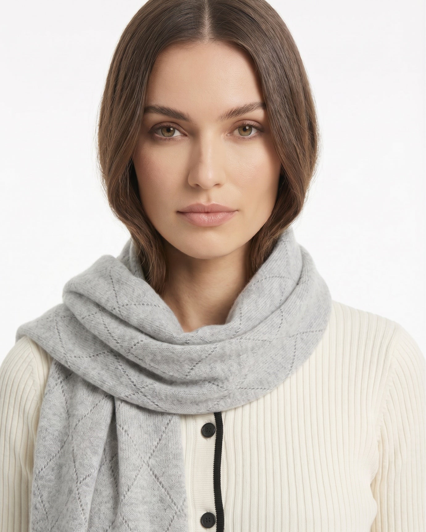 Pure Cashmere Herringbone Scarf