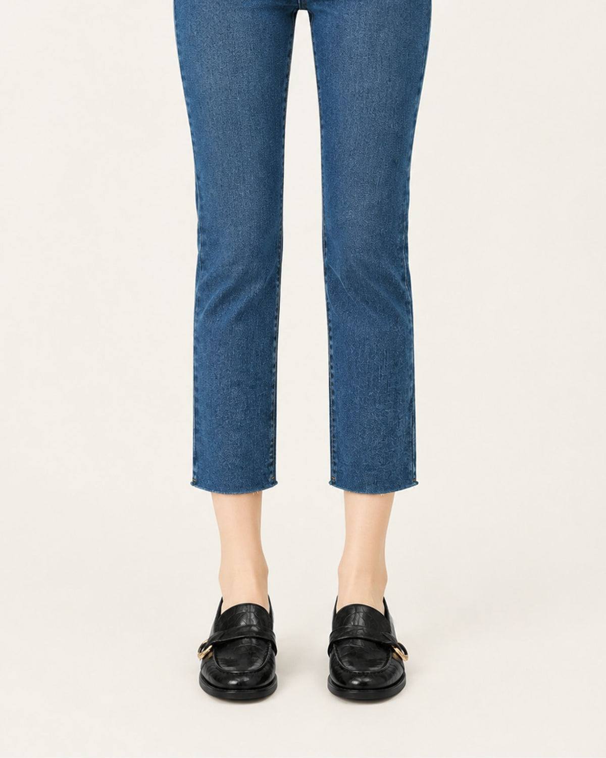 Ny Soft Lambskin Block Mid-Heel Loafers