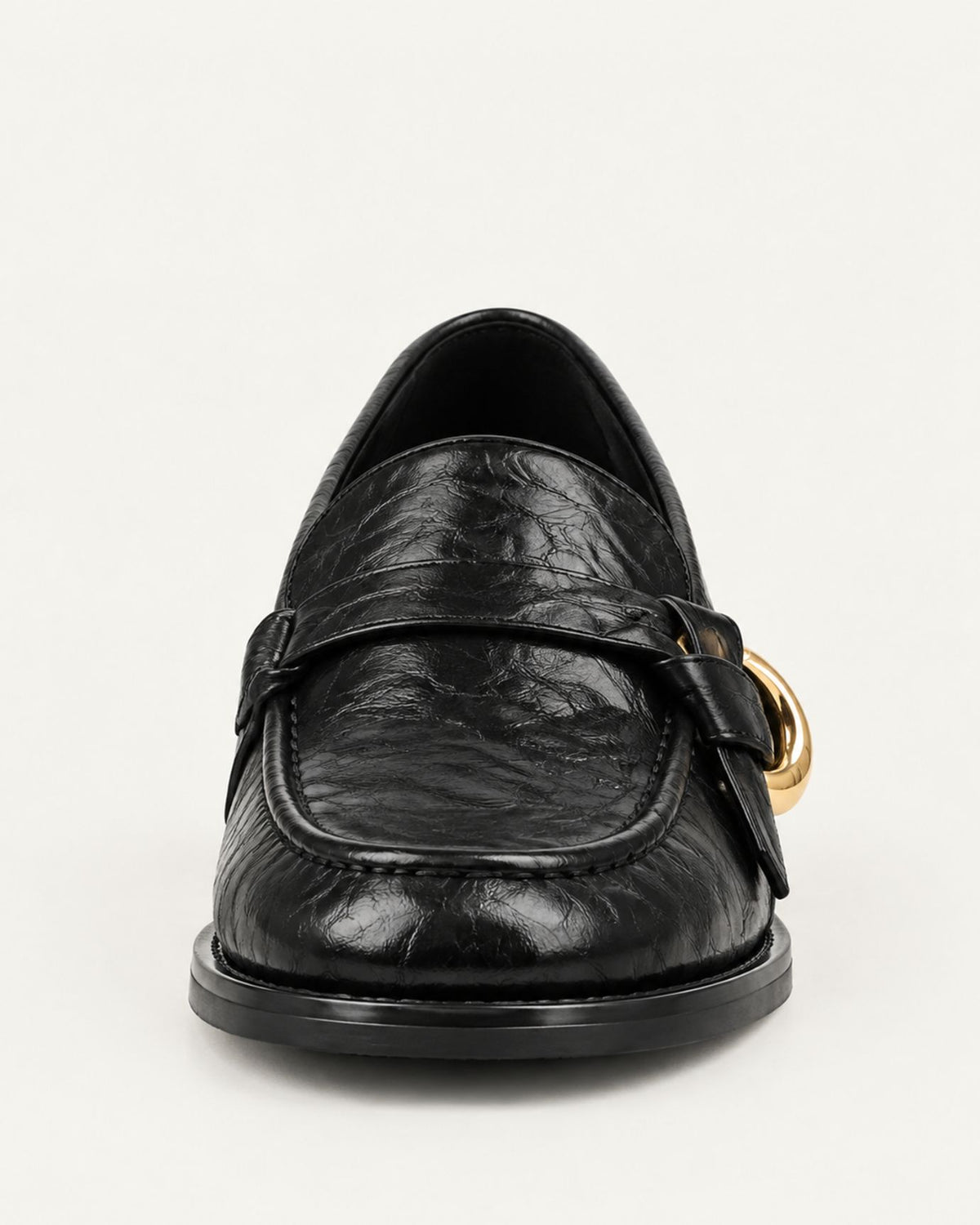 Ny Soft Lambskin Block Mid-Heel Loafers
