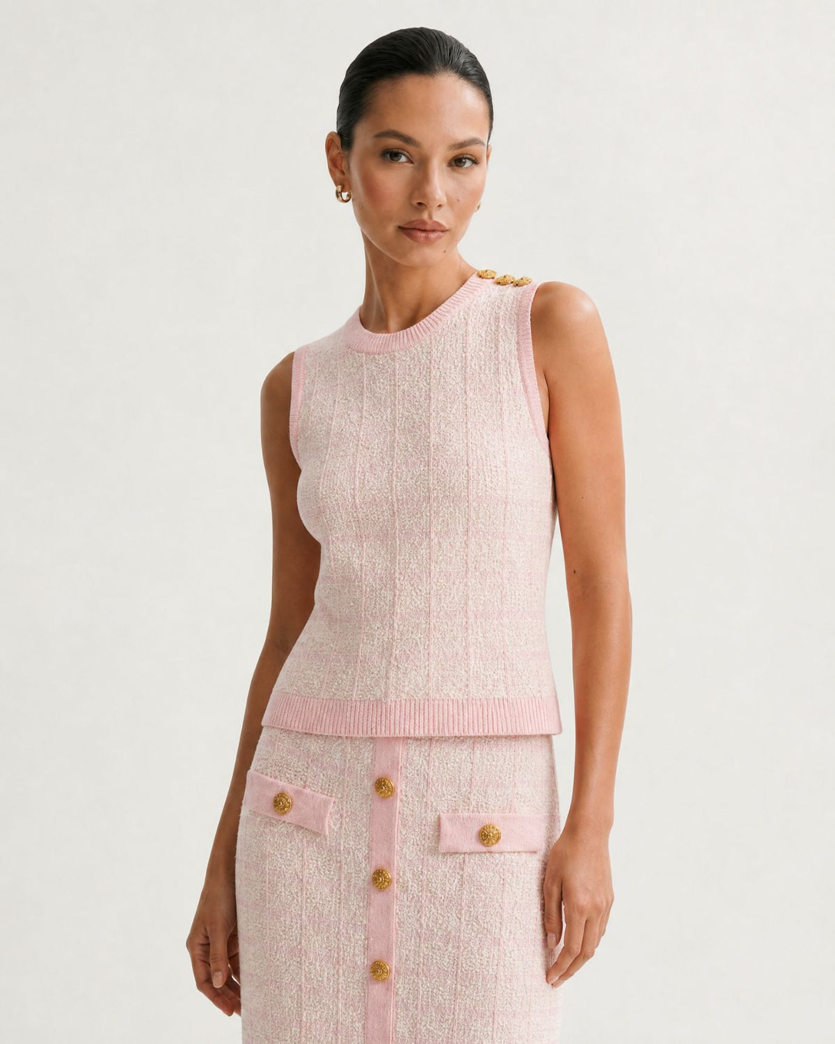 Rosy 3-Piece Plaid Skirt Set