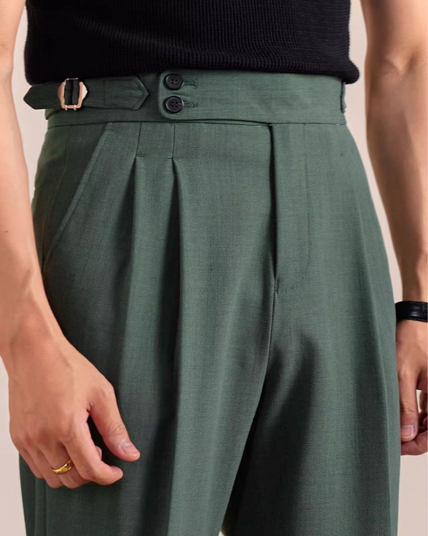Tailored fit and elegant drape of Marbella Trousers Double Pleat Naples
