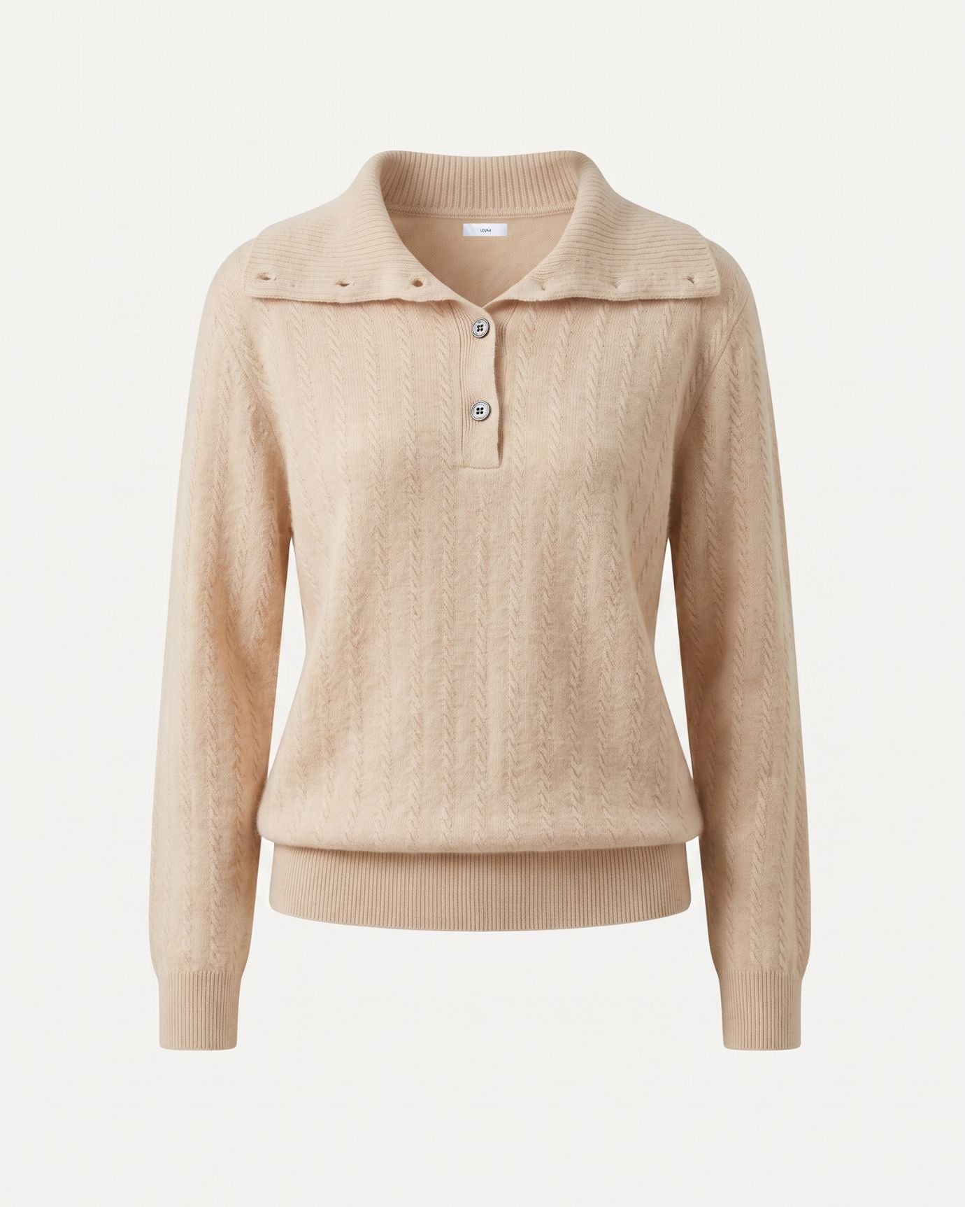 Cashmere Polo Button Collar Sweater