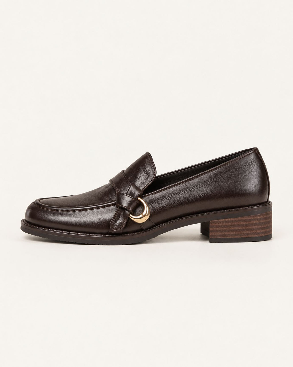 Ny Soft Lambskin Block Mid-Heel Loafers