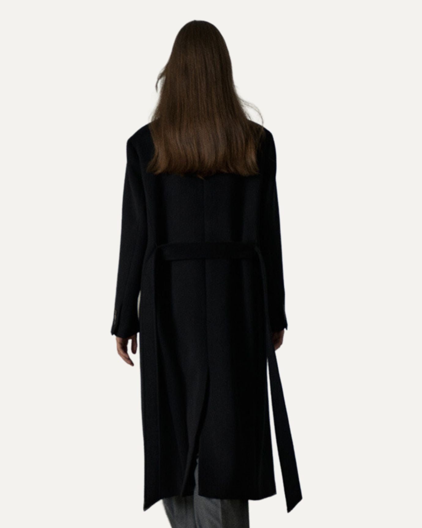 Black Rio coat in textured cashmere blend