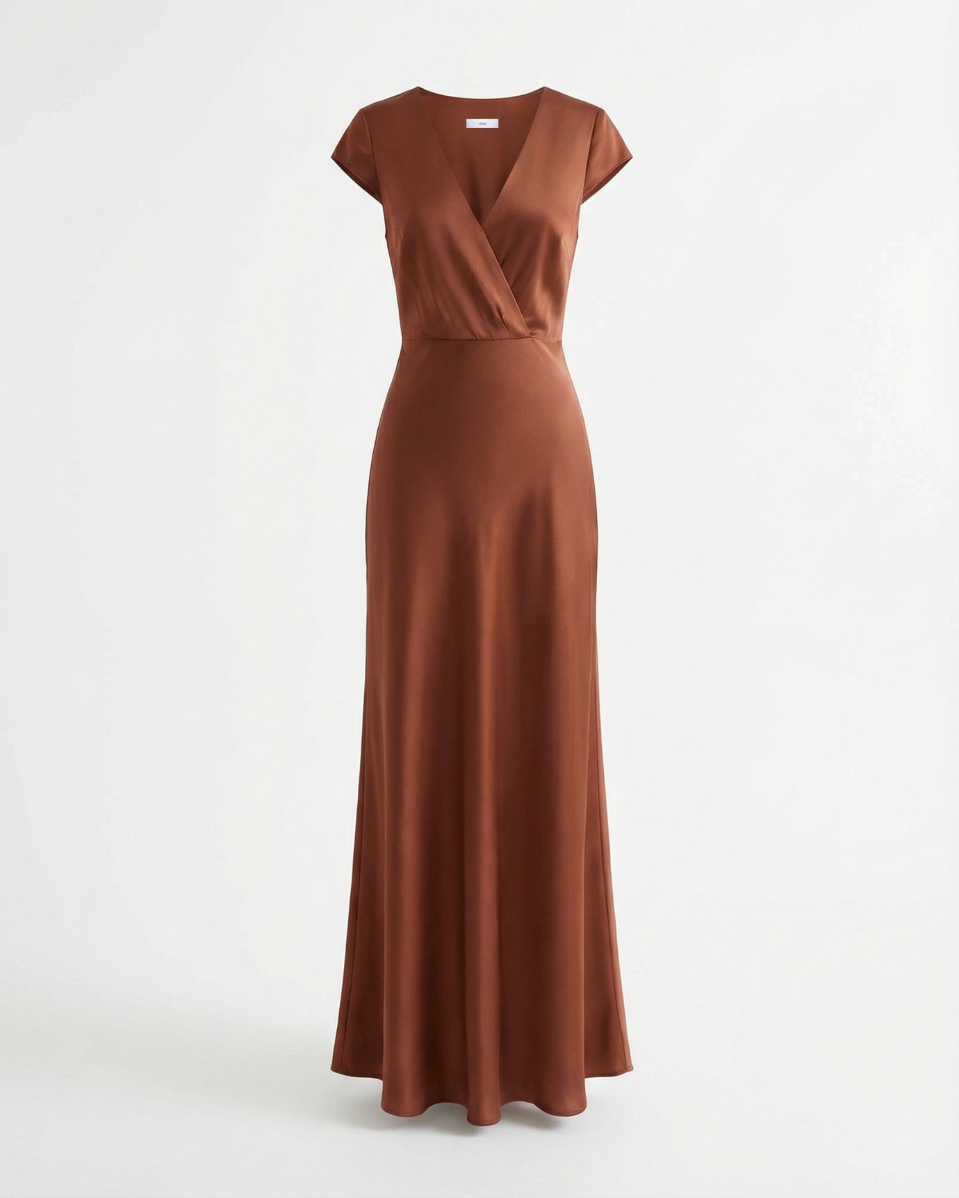 Vestido de satén para eventos, manga larga