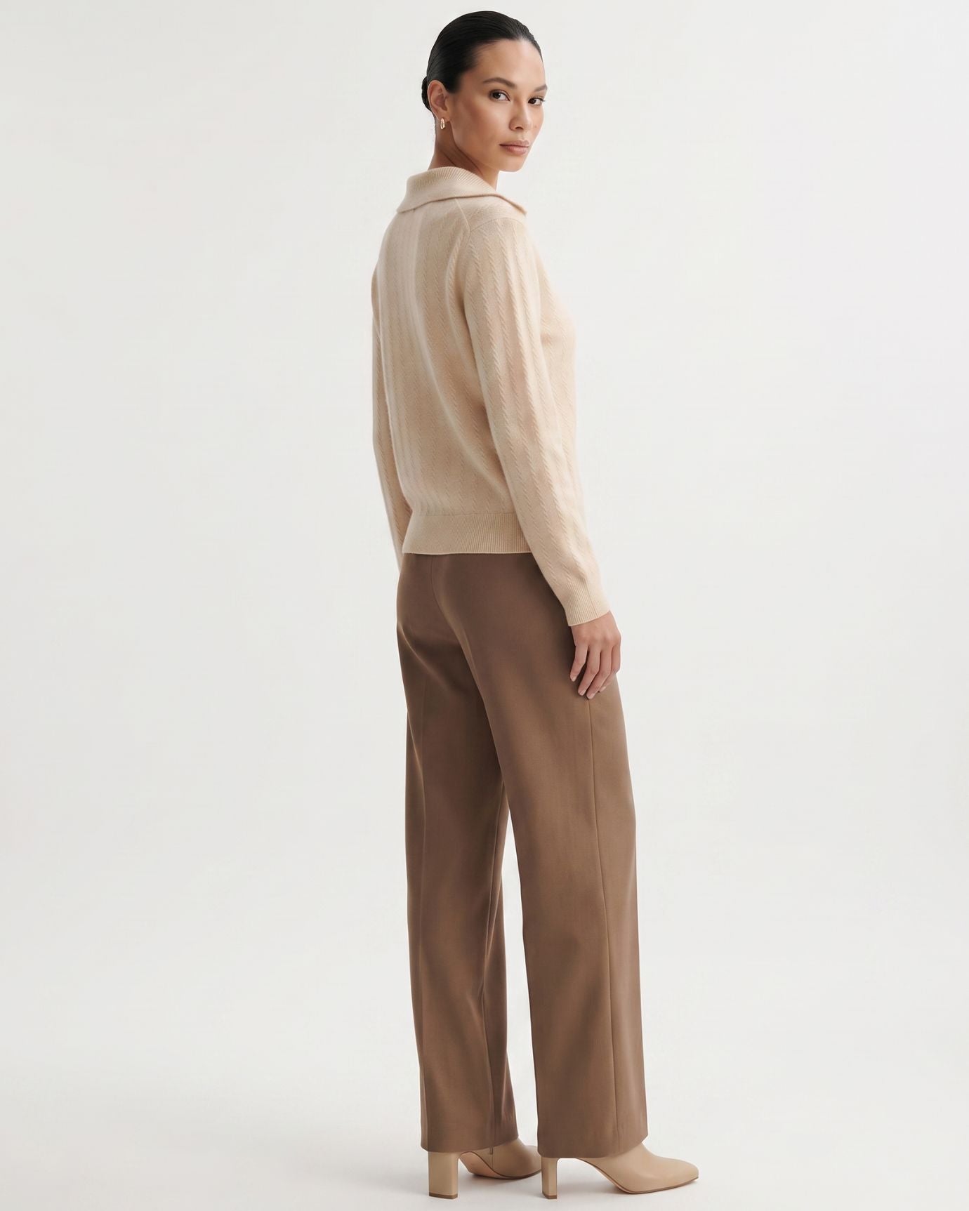 Cashmere Polo Button Collar Sweater