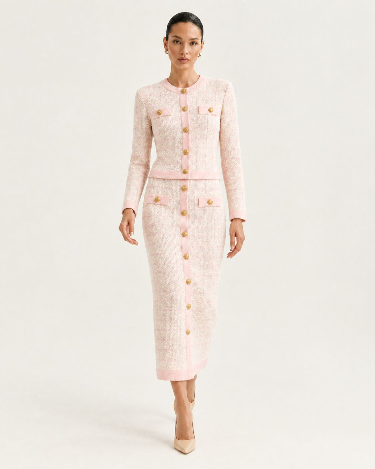 Rosy 3-Piece Plaid Skirt Set