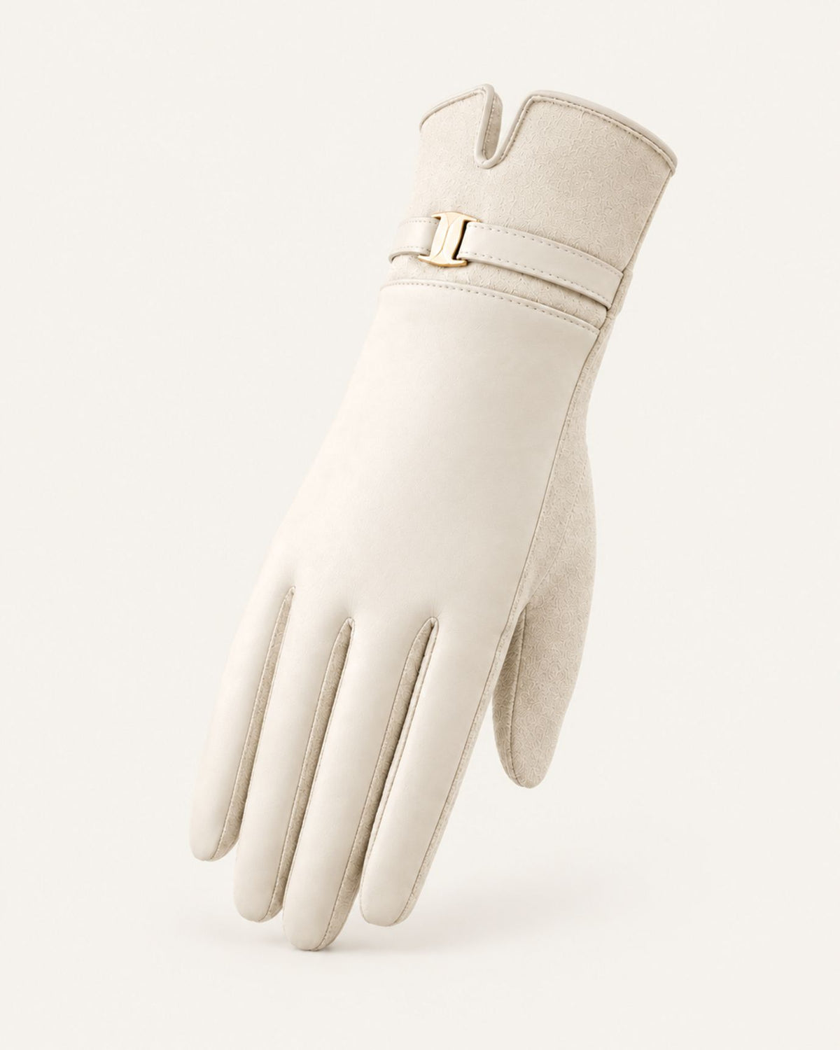 Velvet-Lined Leather Touchscreen Gloves