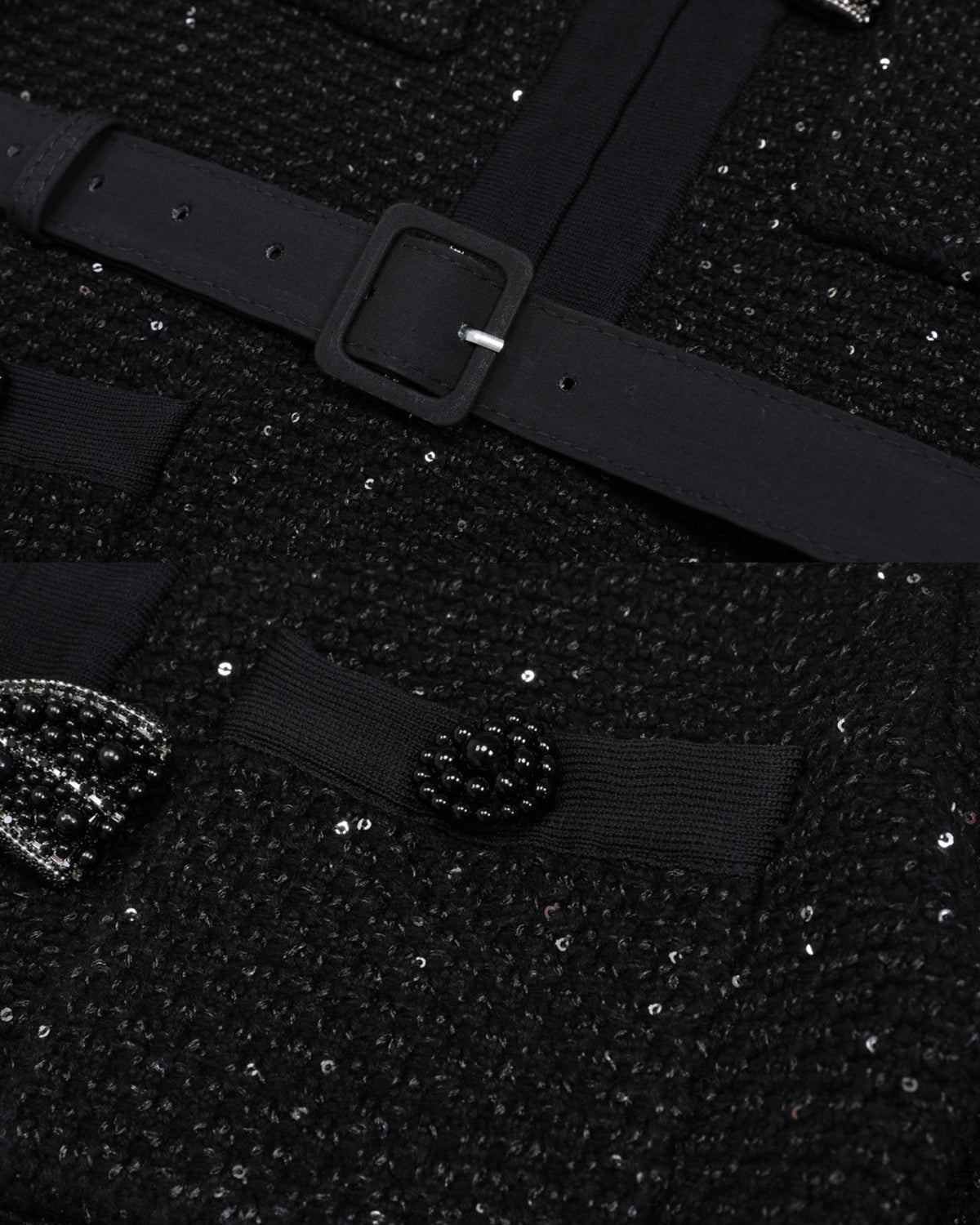 Mary Beaded Belt Slimming Top Knitwear + Skirt