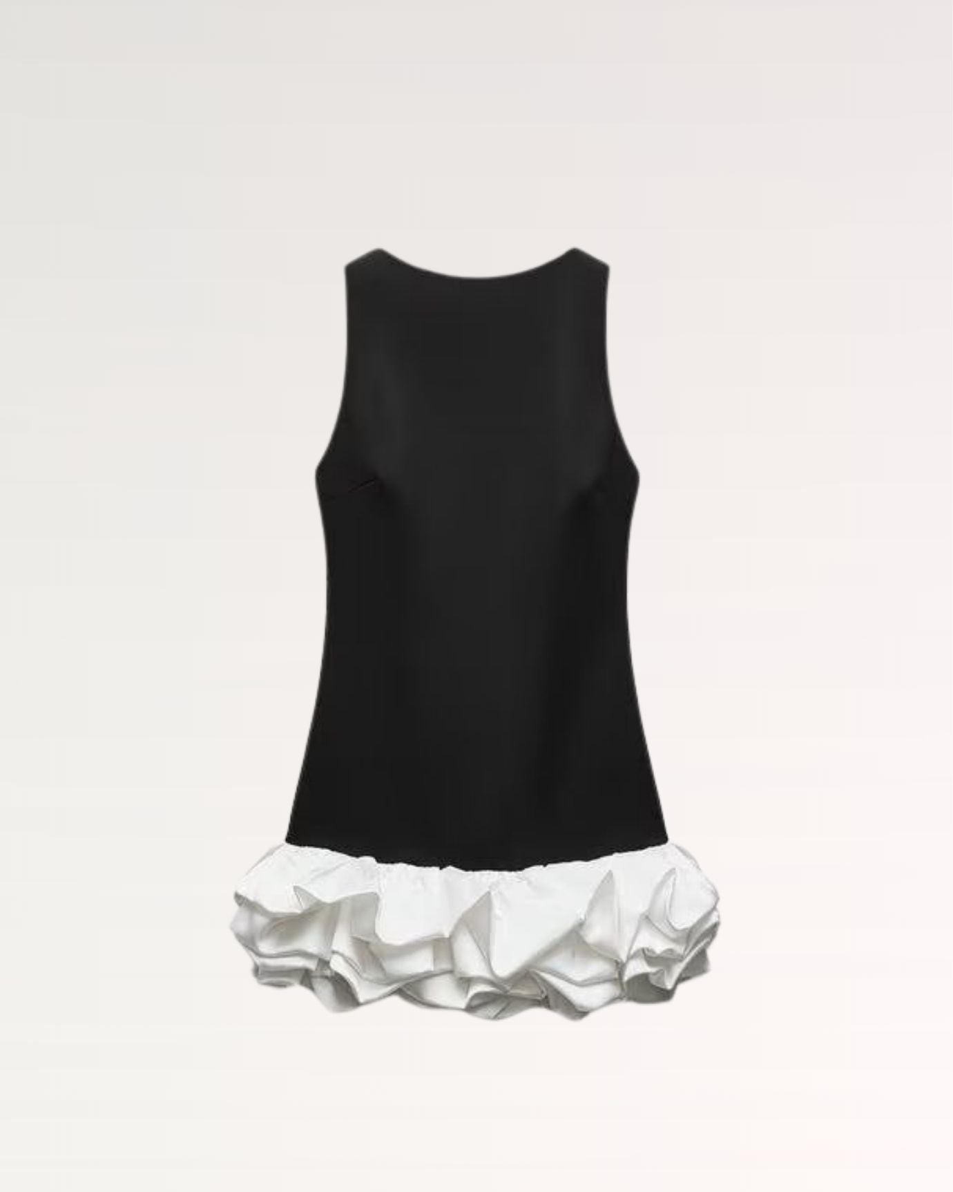 Loose Dress Pleated Black and White