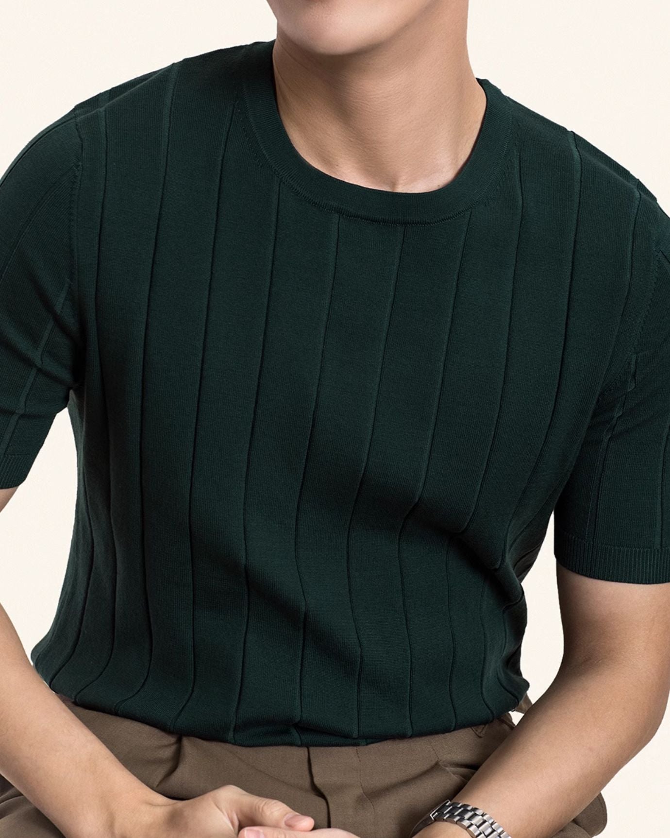 Lovau Dark Green Contemporary Old Money T-Shirt