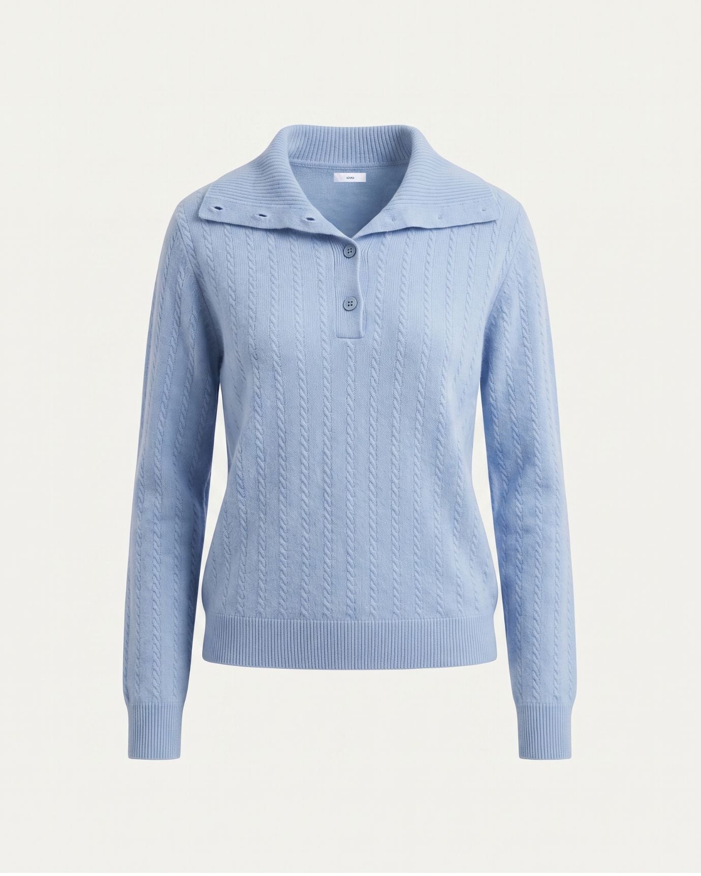 Cashmere Polo Button Collar Sweater
