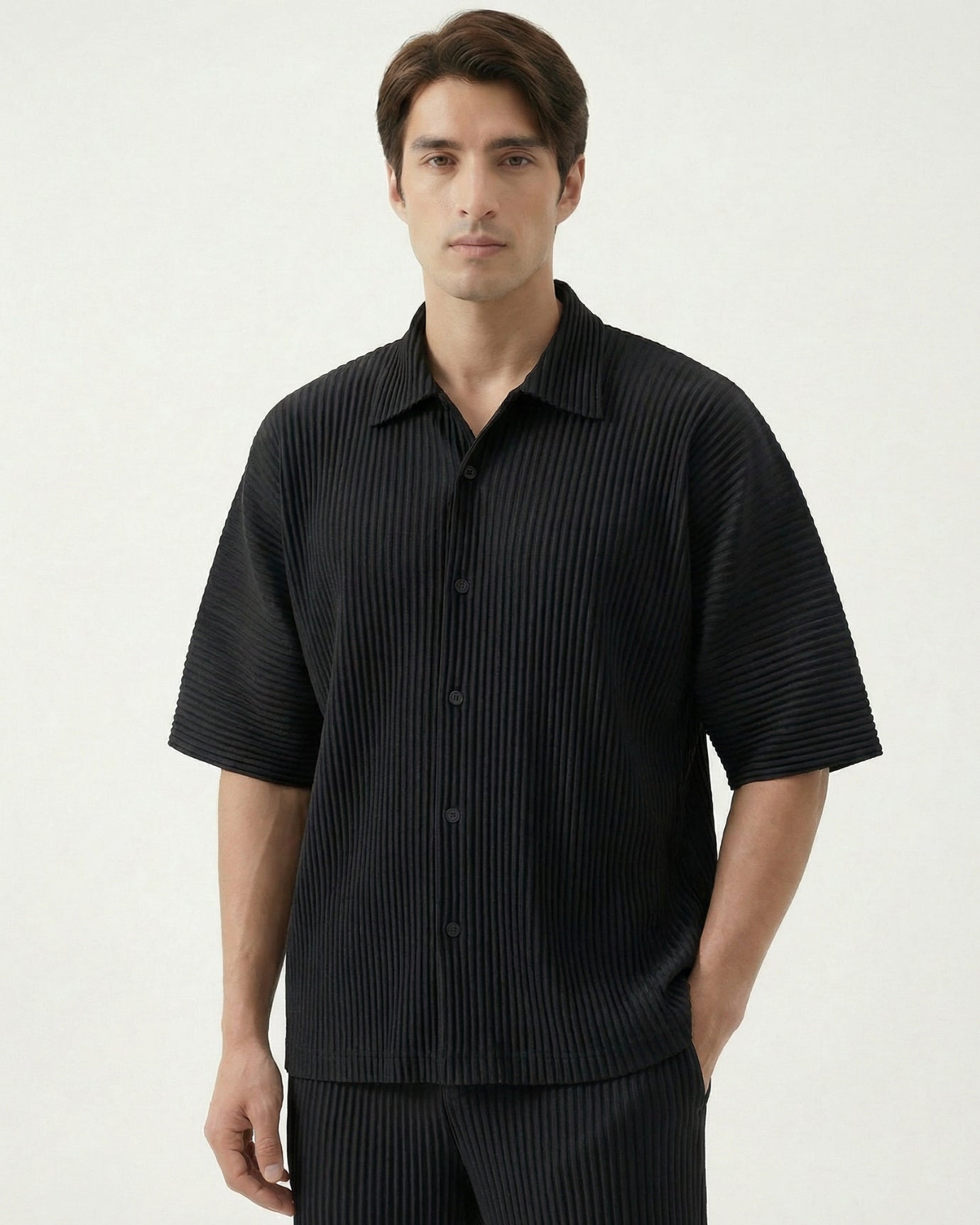 Sakura Collection Pleated Set Shirt & Shorts