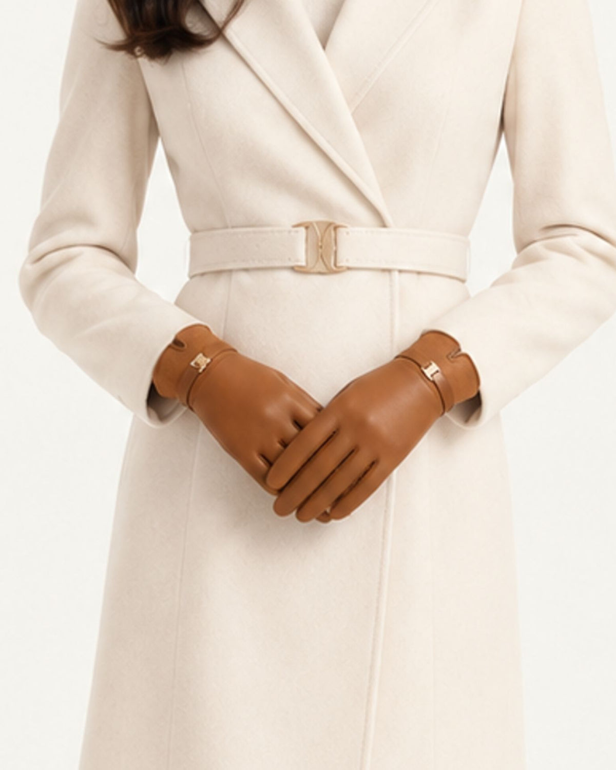 Velvet-Lined Leather Touchscreen Gloves